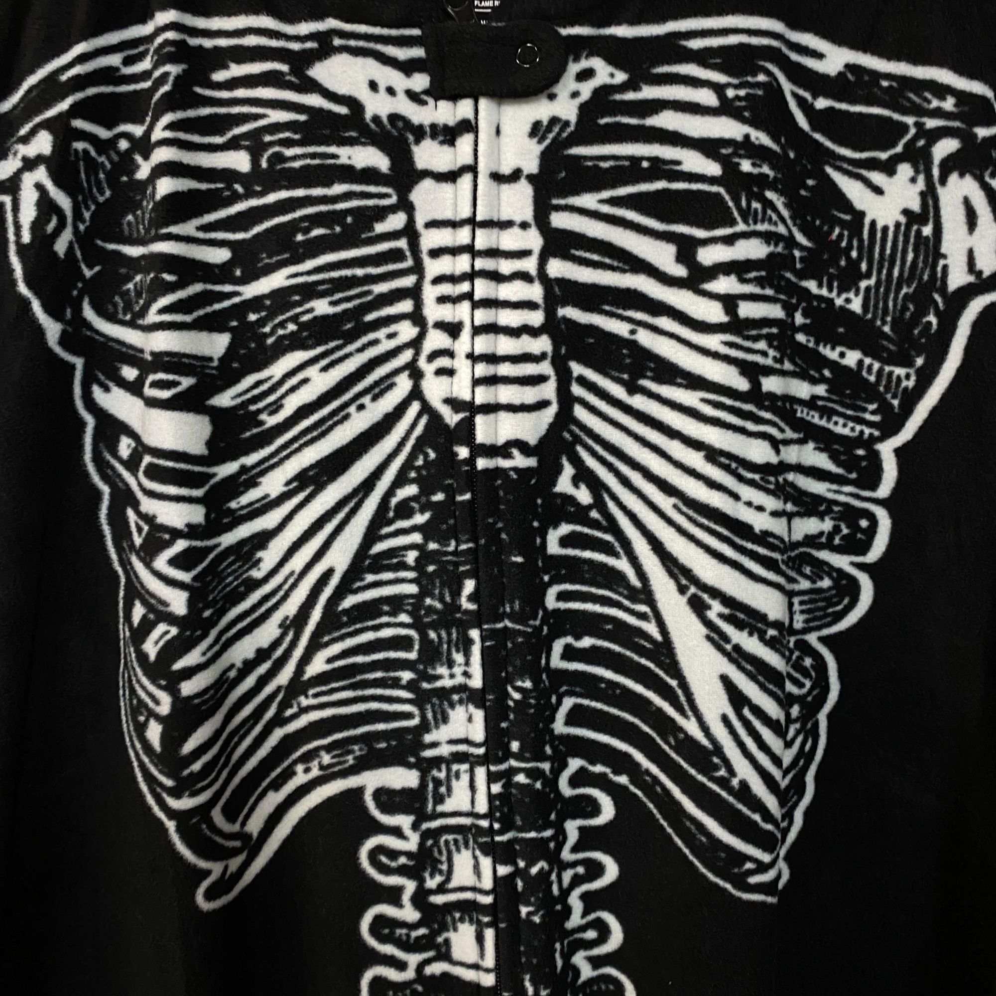 Other Under Disguise Skeleton Black Warm Fleece One Piece Zip Up O Size US 27 - 4 Thumbnail