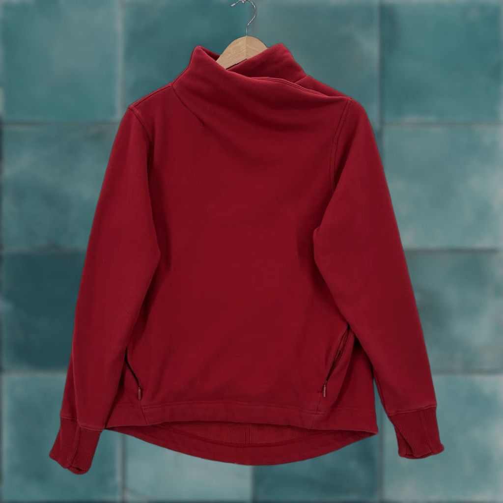 Athleta Athleta Sweatshirt Womens Small Red Cowl Neck Fleece Cozy Karma II Pullover Pocket Zipper Size S / US 4 / IT 40 - 1 Thumbnail
