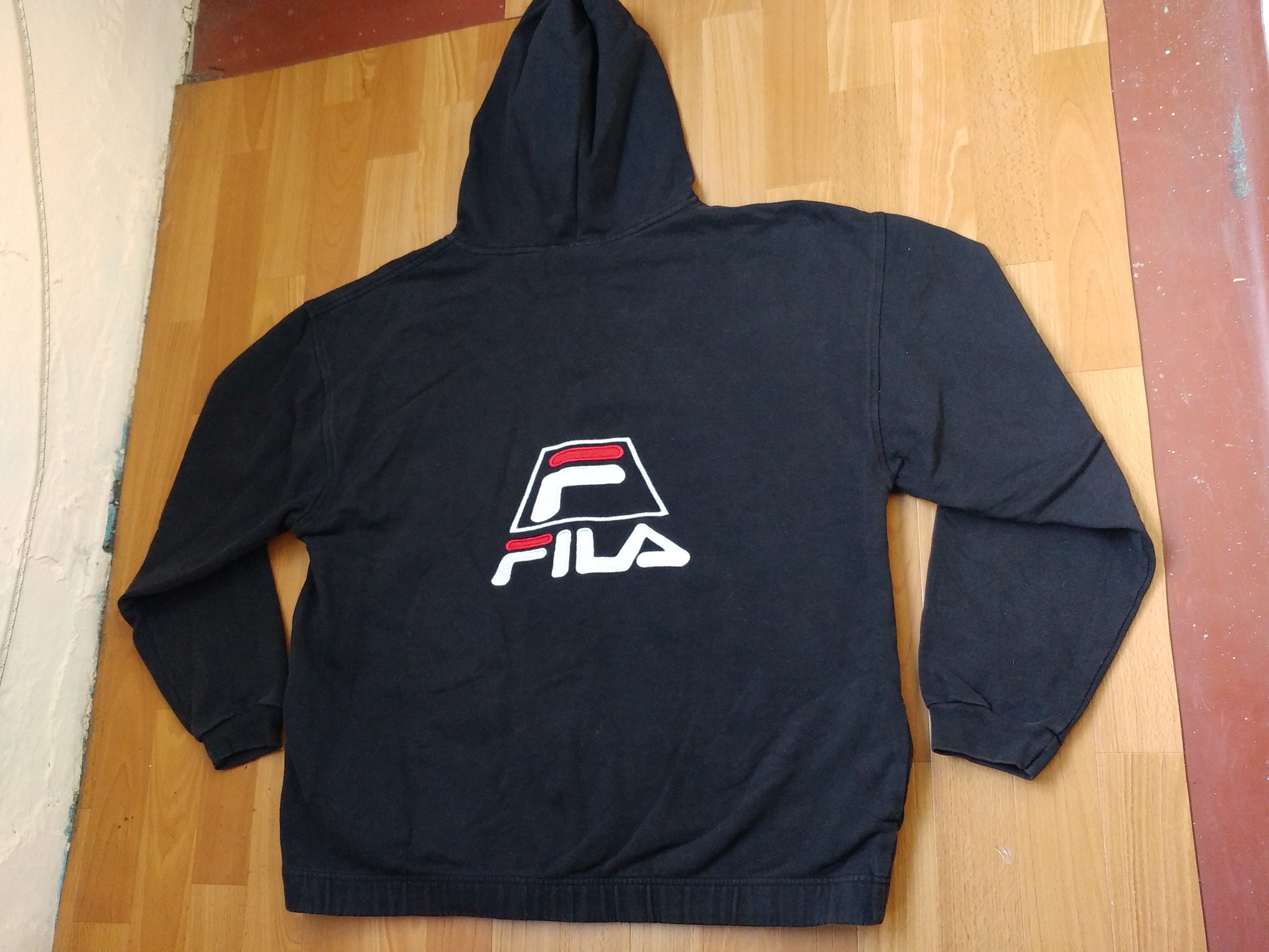Fila × Vintage FILA hoodie, black vintage sweatshirt, 90s hip-hop 1990s XL Size US XL / EU 56 / 4 - 3 Thumbnail