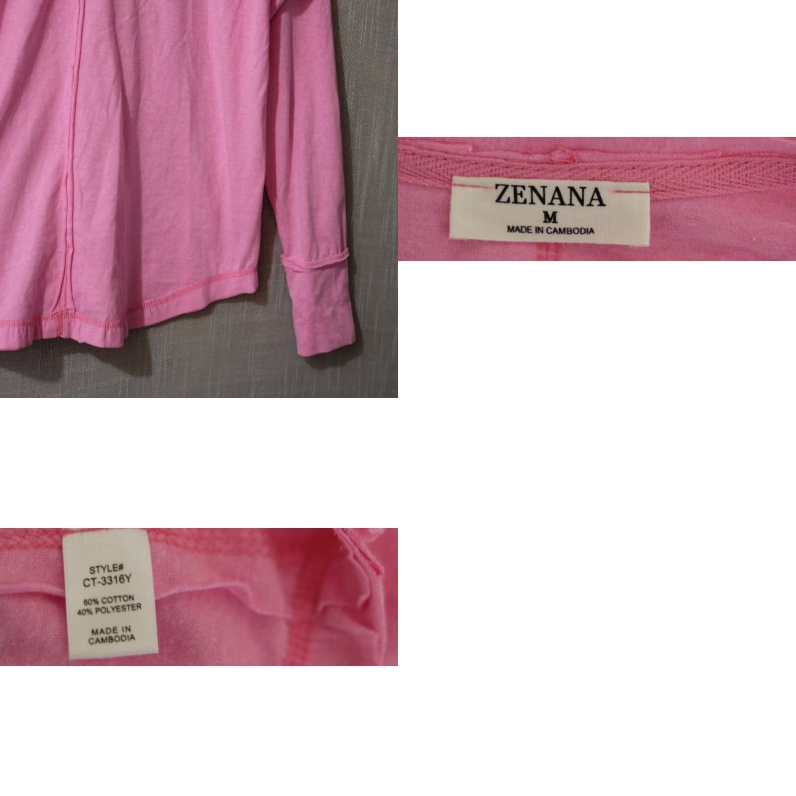 Vintage Nwot! Zenana Long Sleeve Pink Henley T Shirt Thumb Hole Women's M #H86-6 Size M / US 6-8 / IT 42-44 - 8 Thumbnail