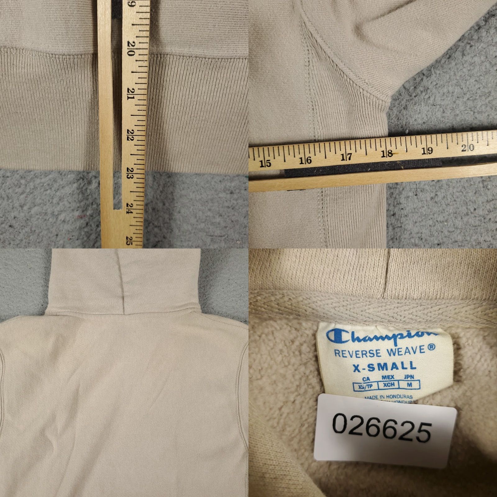 Champion VINTAGE Champion Hoodie Pullover Sweatshirt Adult XS Men Beige Cotton Blend Fleece Logo Spring Fall Winter Size US XS / EU 42 / 0 - 8 Thumbnail
