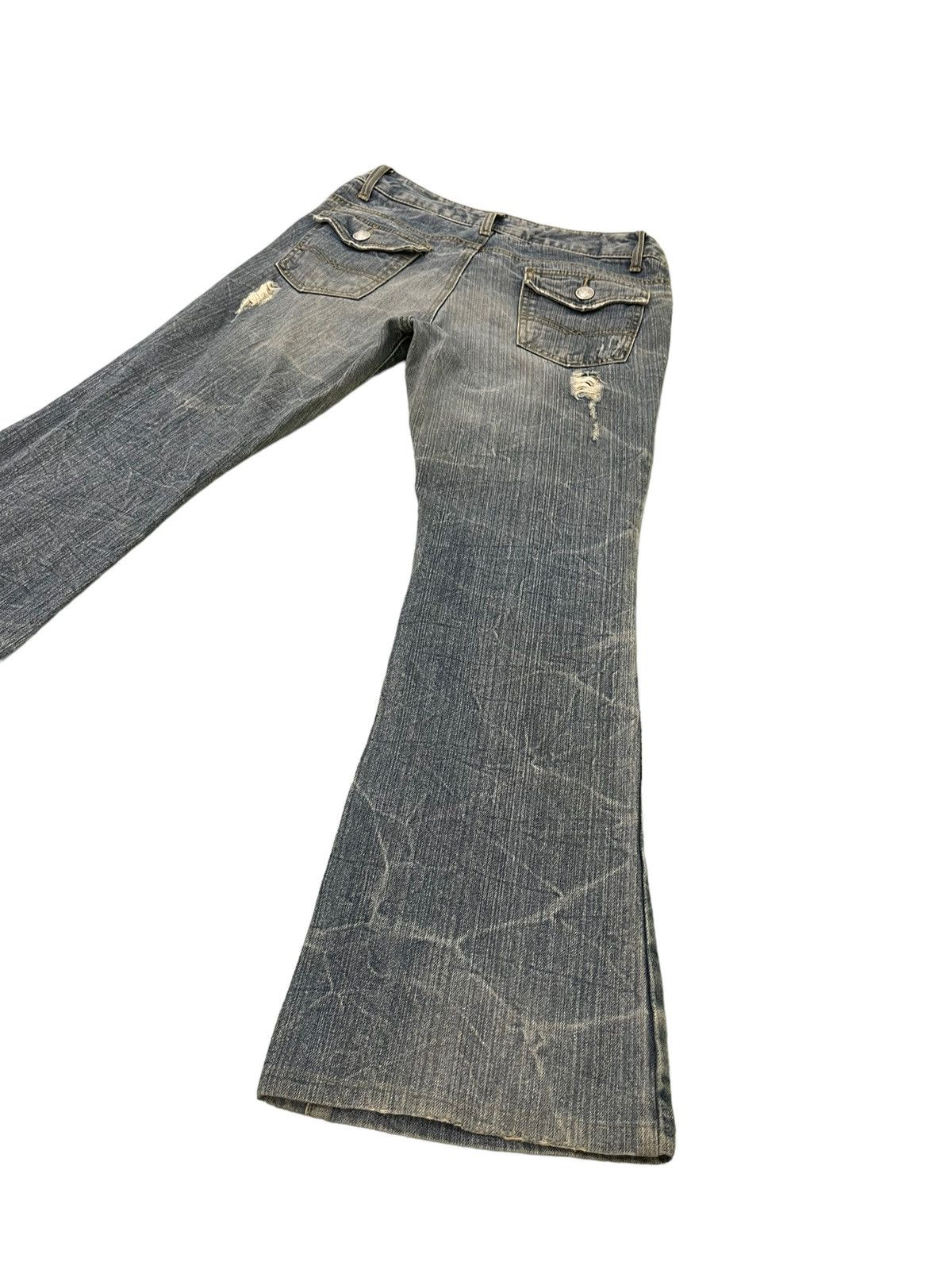 Japanese Brand Flare Jeans Colza Faded Distress Boot Cut 8🟦0 Size US 30 / EU 46 - 13 Thumbnail