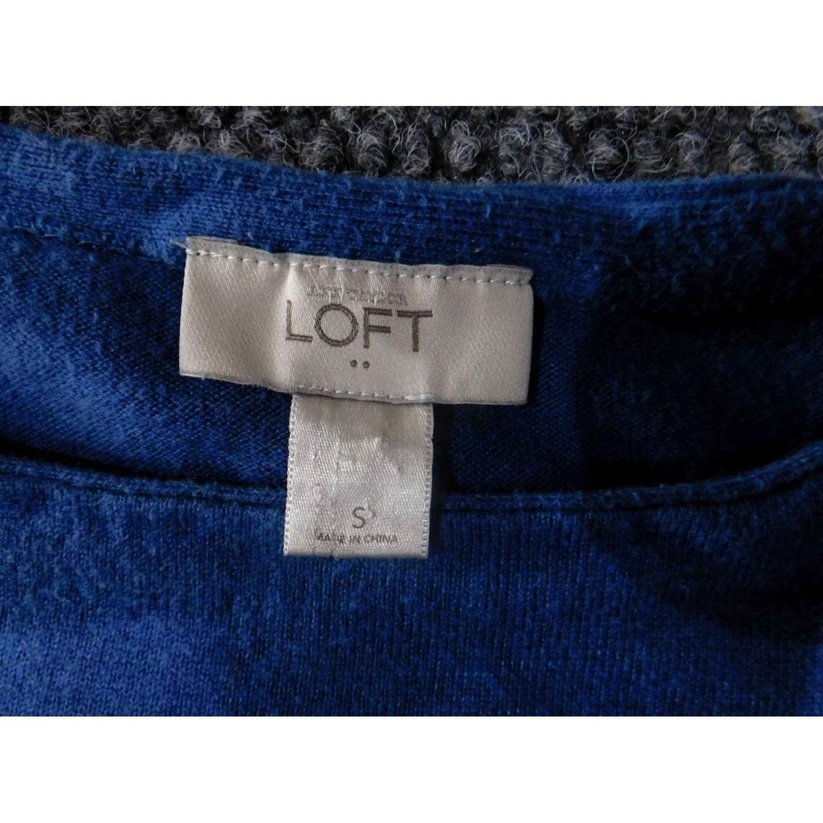 Loft VINTAGE Loft Sweater Womens Small Blue Long Sleeve Textured Knit Pullover Size M / US 6-8 / IT 42-44 - 4 Thumbnail