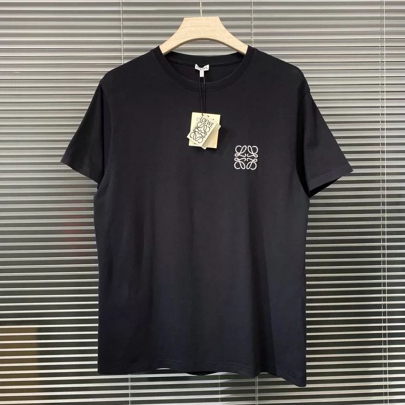LOEWE Short sleeve T-shirt with embroidered logo in black