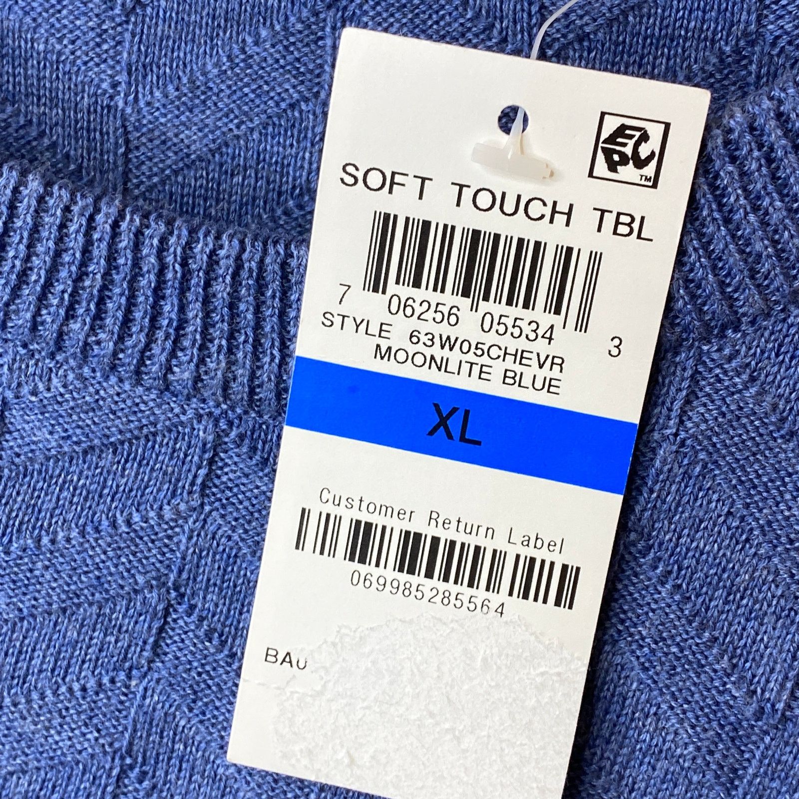 Tasso Elba Tasso Elba Moonlite Blue Chevron Knit Crewneck Sweater XL Size US XL / EU 56 / 4 - 8 Thumbnail