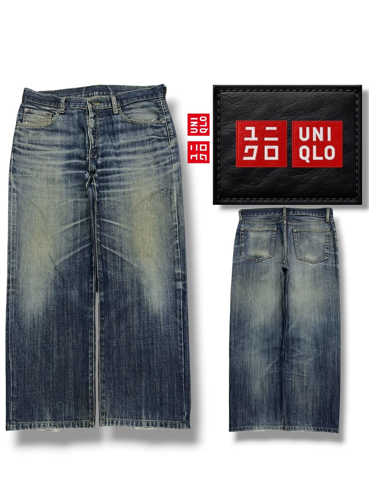 Uniqlo Vintage Uniqlo Japan | Faded Mud Wash | Relaxed Straight W33 Size US 33 - 1 Thumbnail