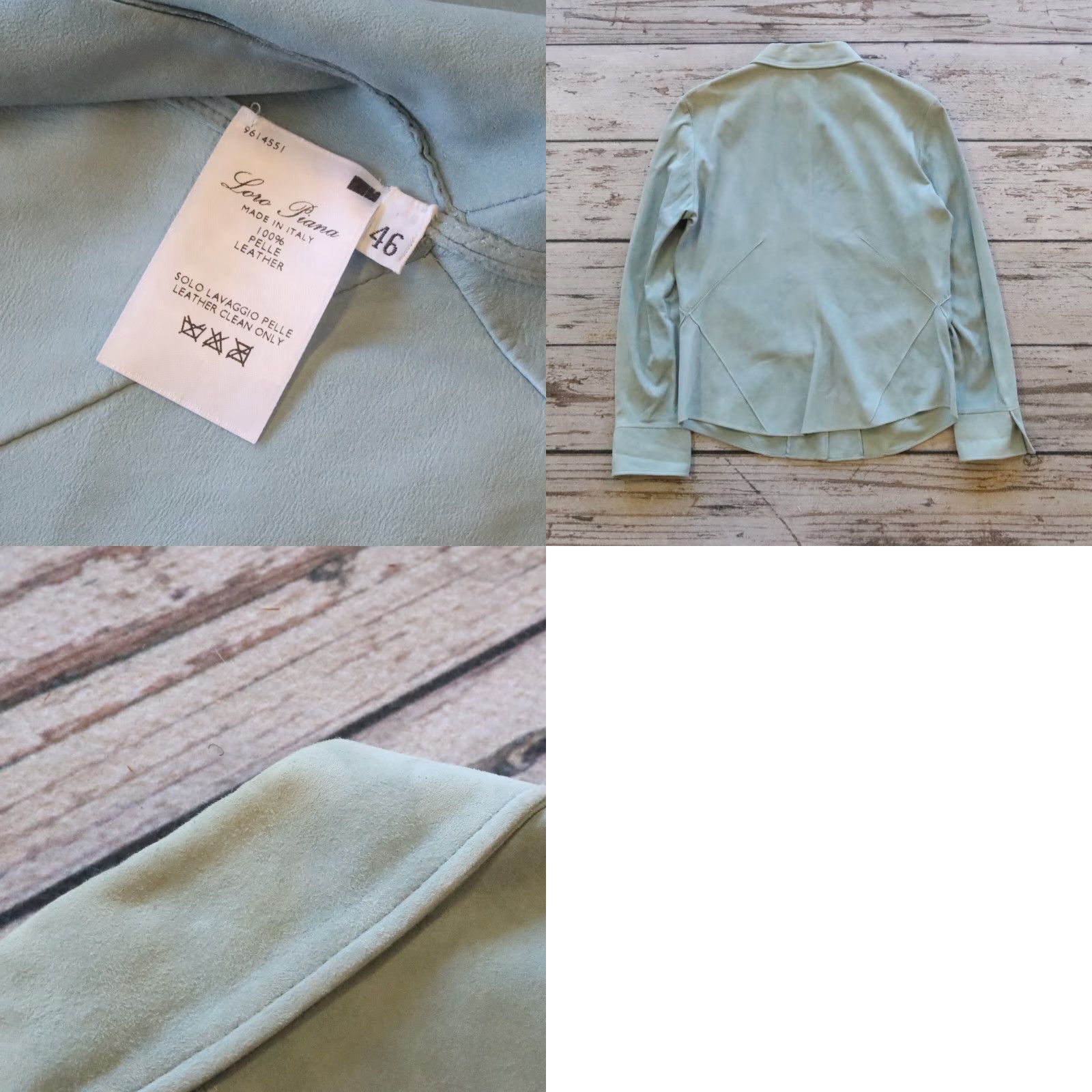 Loro Piana VTG Loro Piana Suede Leather Jacket Women - 46 Blue Overcoat Jacket Size L / US 10 / IT 46 - 9 Thumbnail