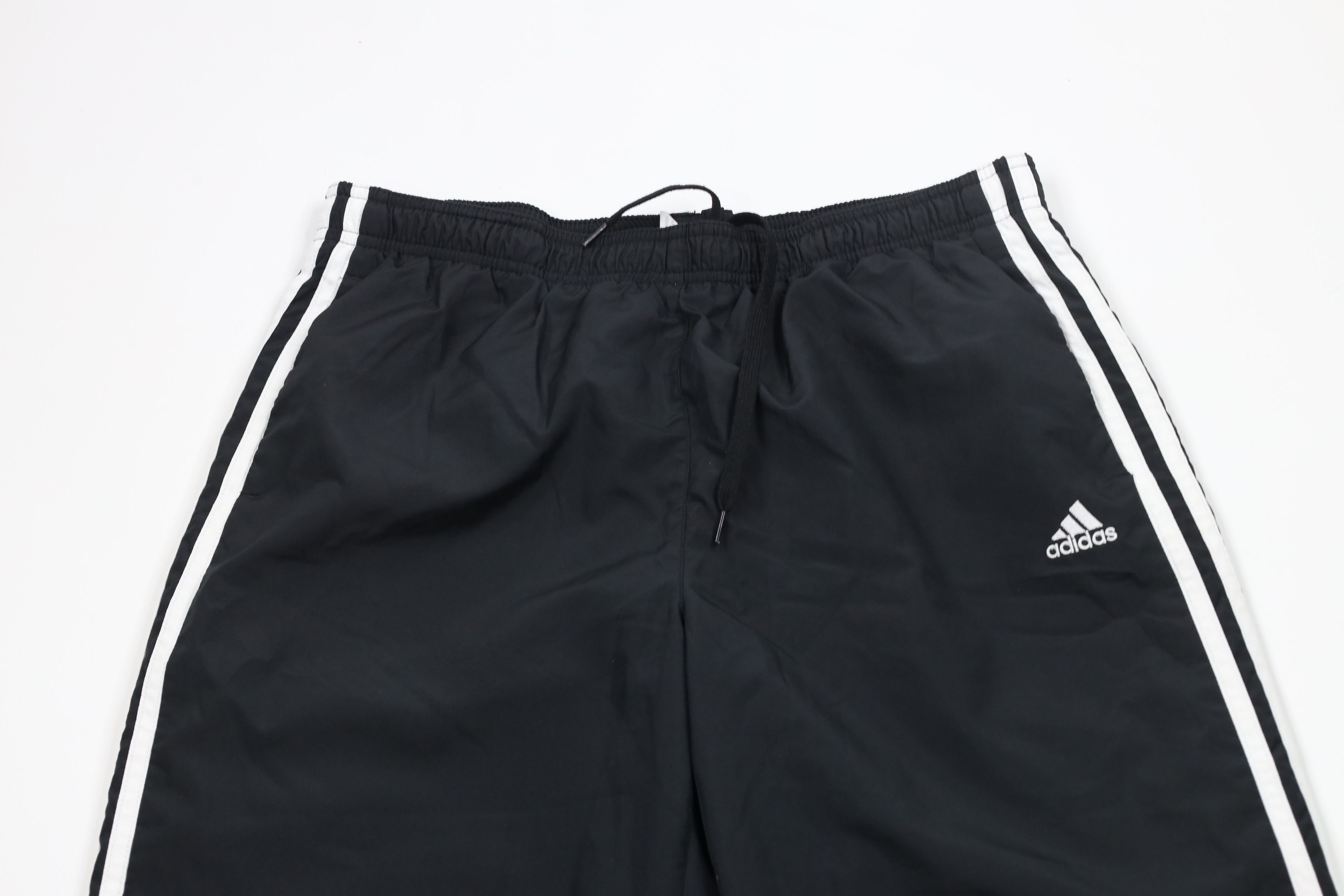Adidas × Vintage Vintage Adidas Striped Wide Leg Windbreaker Pants Black Size 30" / US 8 / IT 44 - 2 Thumbnail