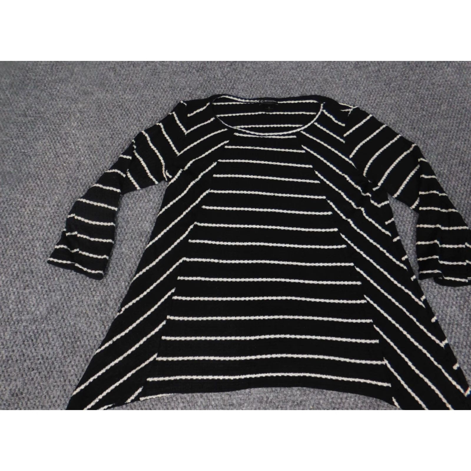 Vintage New Directions Sweater Womens L Gray Crew Neck Raglan Sleeve Knit Pullover Bow Button Stretch Slim Casual Regular Size L / US 10 / IT 46 - 3 Thumbnail