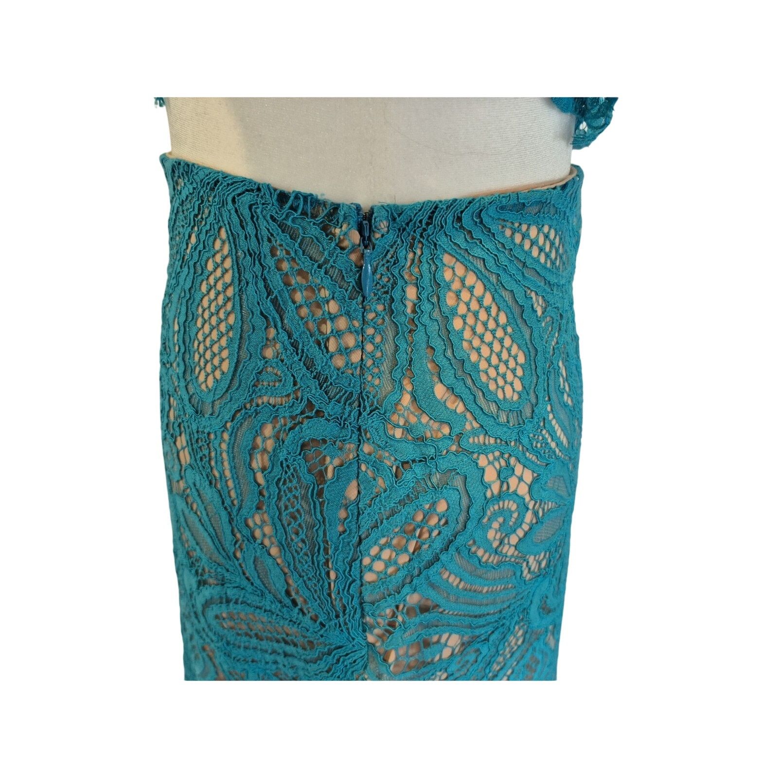 Nasty Gal Nasty Gal For Love and Lemons Teal Lace Top Skirt Set Small Size 28" / US 6 / IT 42 - 11 Thumbnail