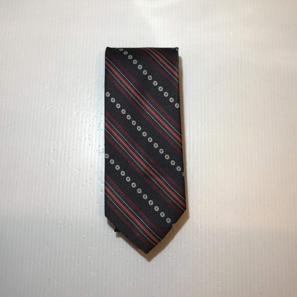 Other Black Red Gray Striped Short Classic Men Necktie Size ONE SIZE - 1 Thumbnail