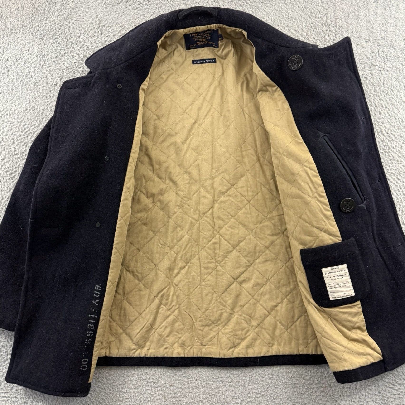 J.Crew J.Crew Bayswater Peacoat Mens Large Wool Tweed Twill Coat Size US L / EU 52-54 / 3 - 6 Thumbnail