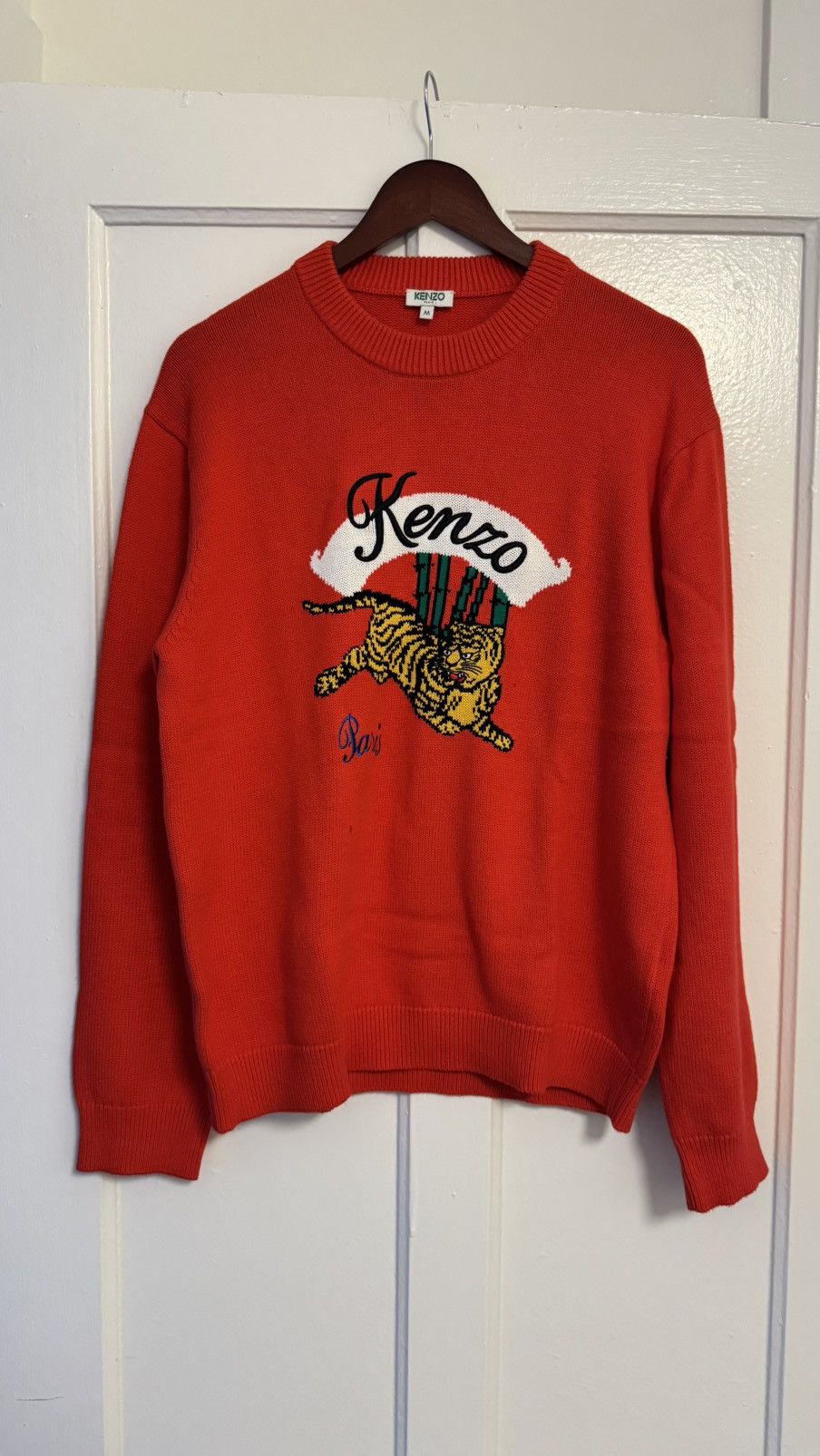 Kenzo Men s Bamboo Tiger Crew Neck Sweater Grailed