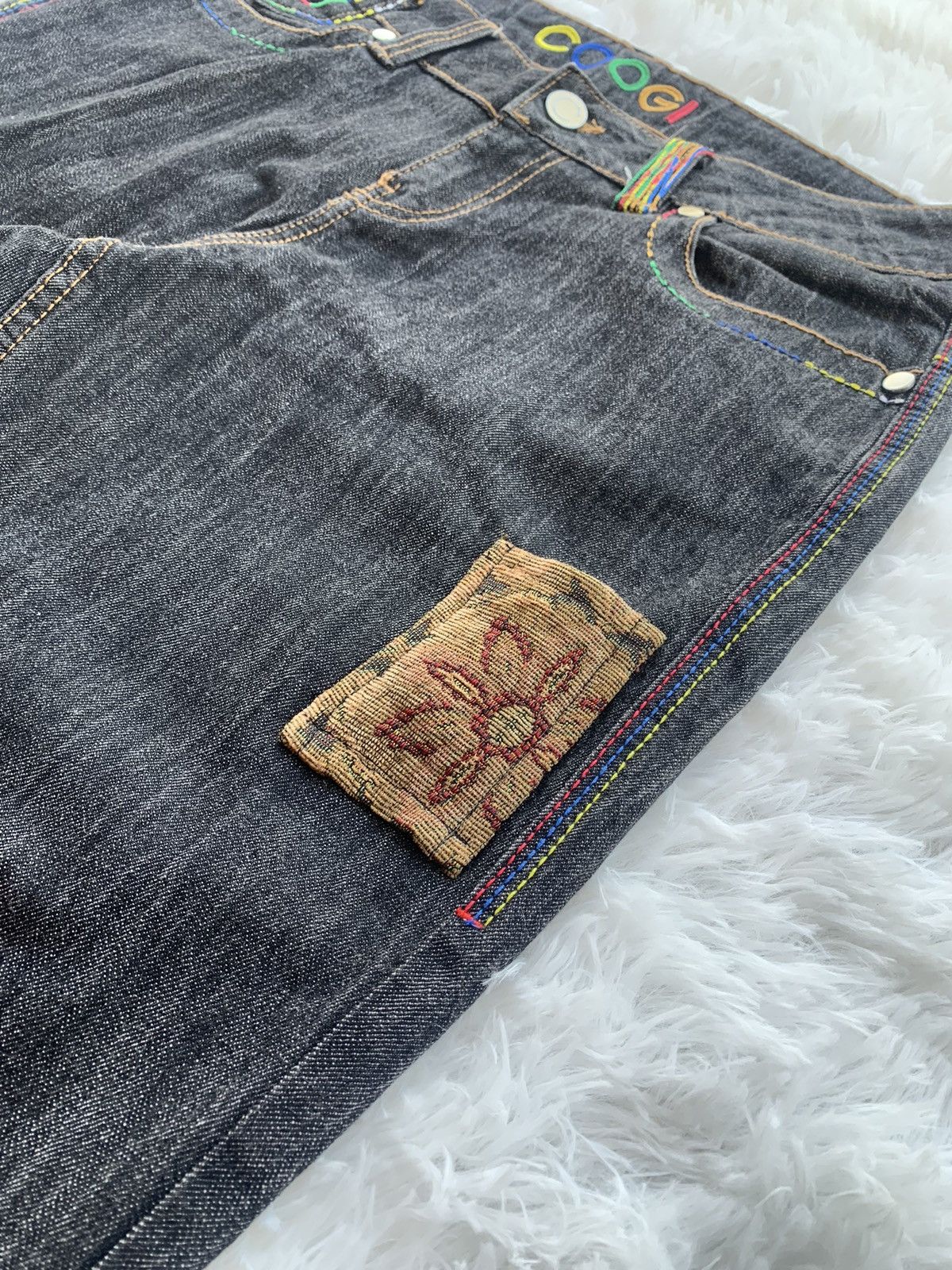 Rare Coogi Rainbow Stitch Flared Jeans