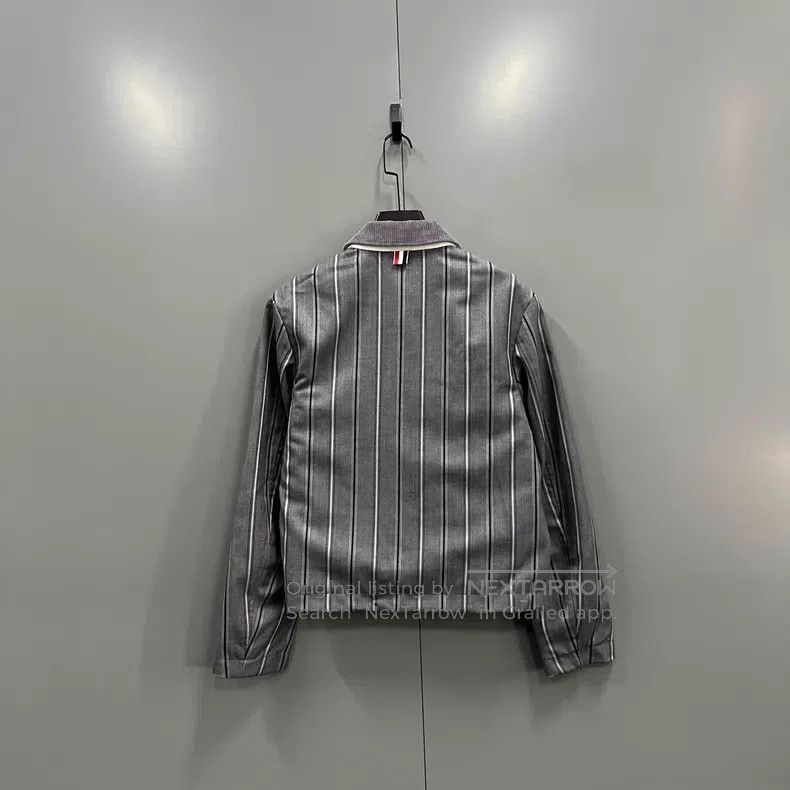 Thom Browne Thom Browne Gray Striped Jacket Size US XS / EU 42 / 0 - 2 Thumbnail