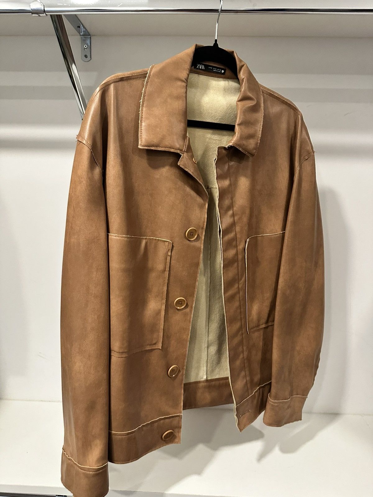Zara Zara Faux Leather Shirt Jacket Size US M / EU 48-50 / 2 - 3 Thumbnail