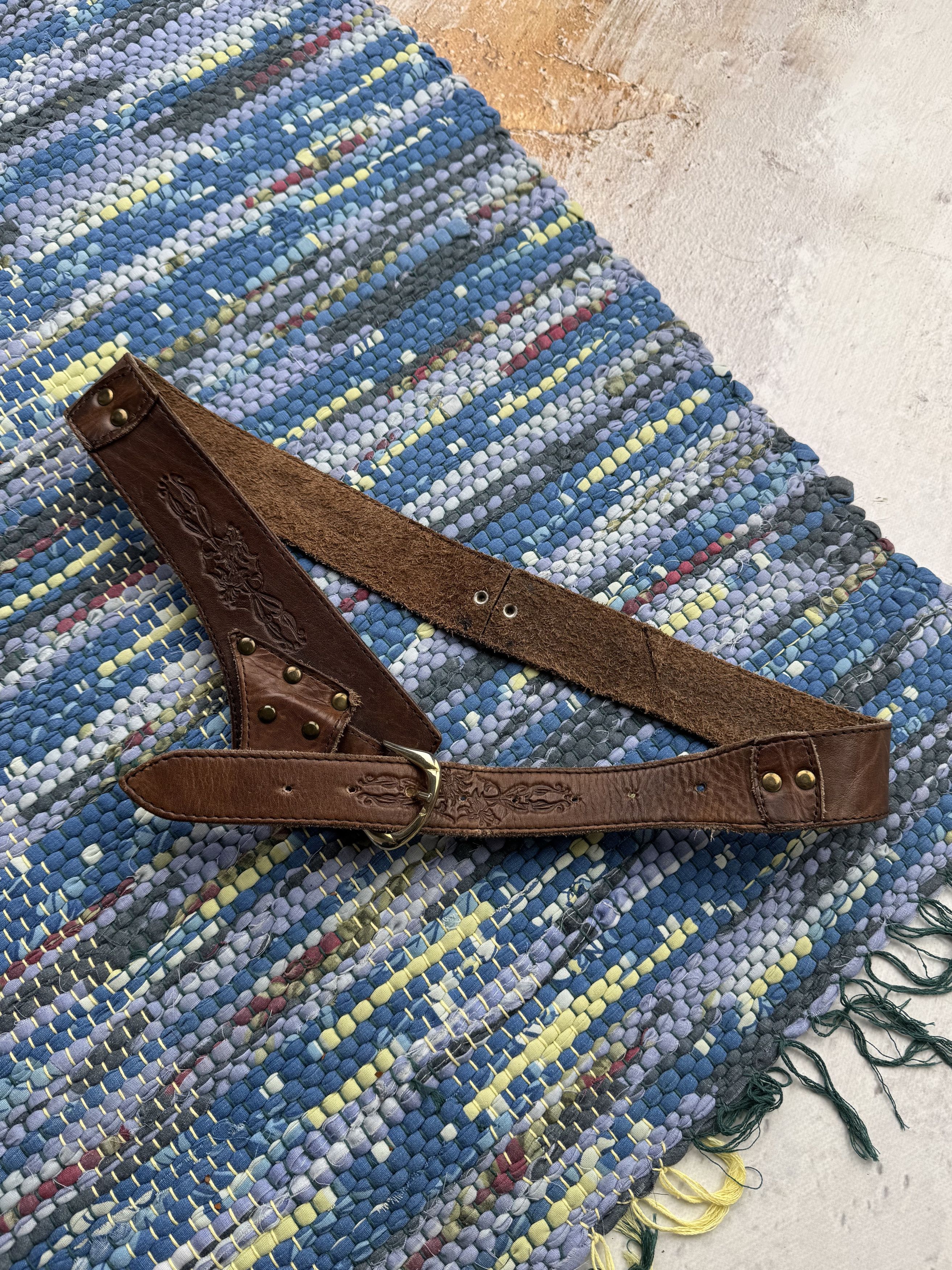 Japanese Brand Vintage Leather Belt A645D15(05) Size ONE SIZE - 1 Thumbnail