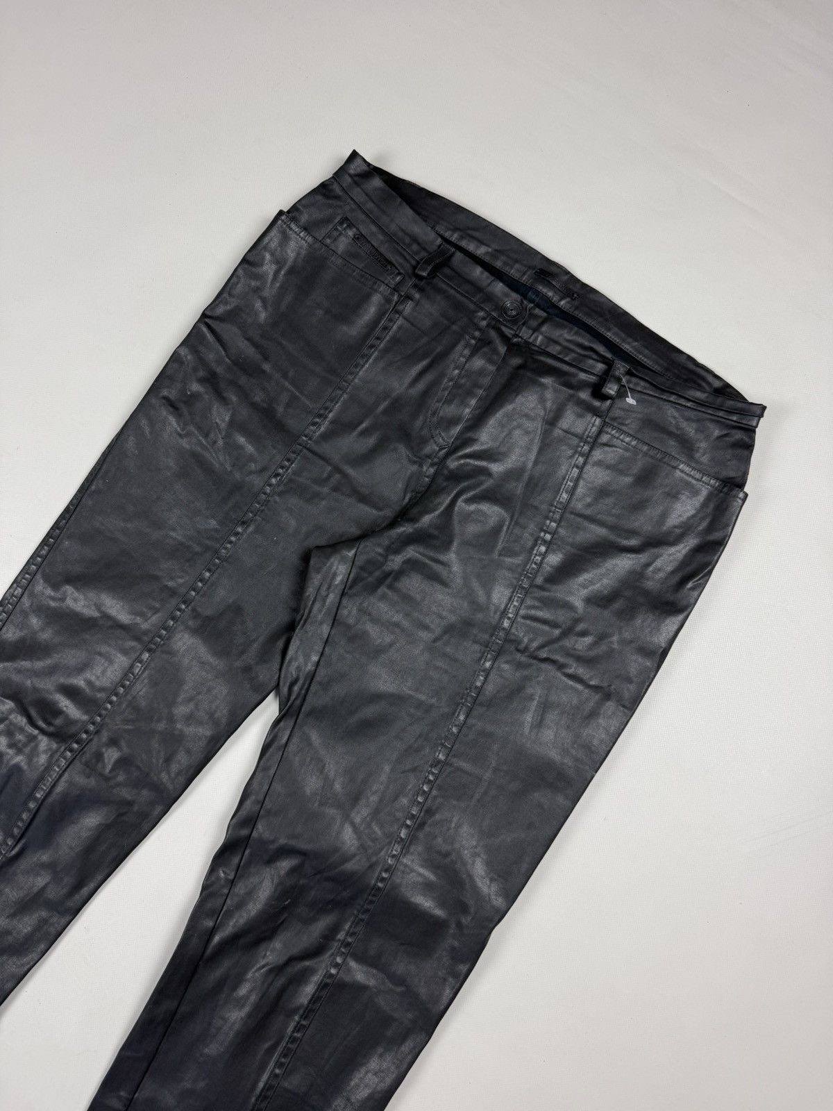 Annette Gortz Annette Gortz Avant-Garde Coated Resin Cotton Pants Trousers Size 30" / US 8 / IT 44 - 4 Thumbnail