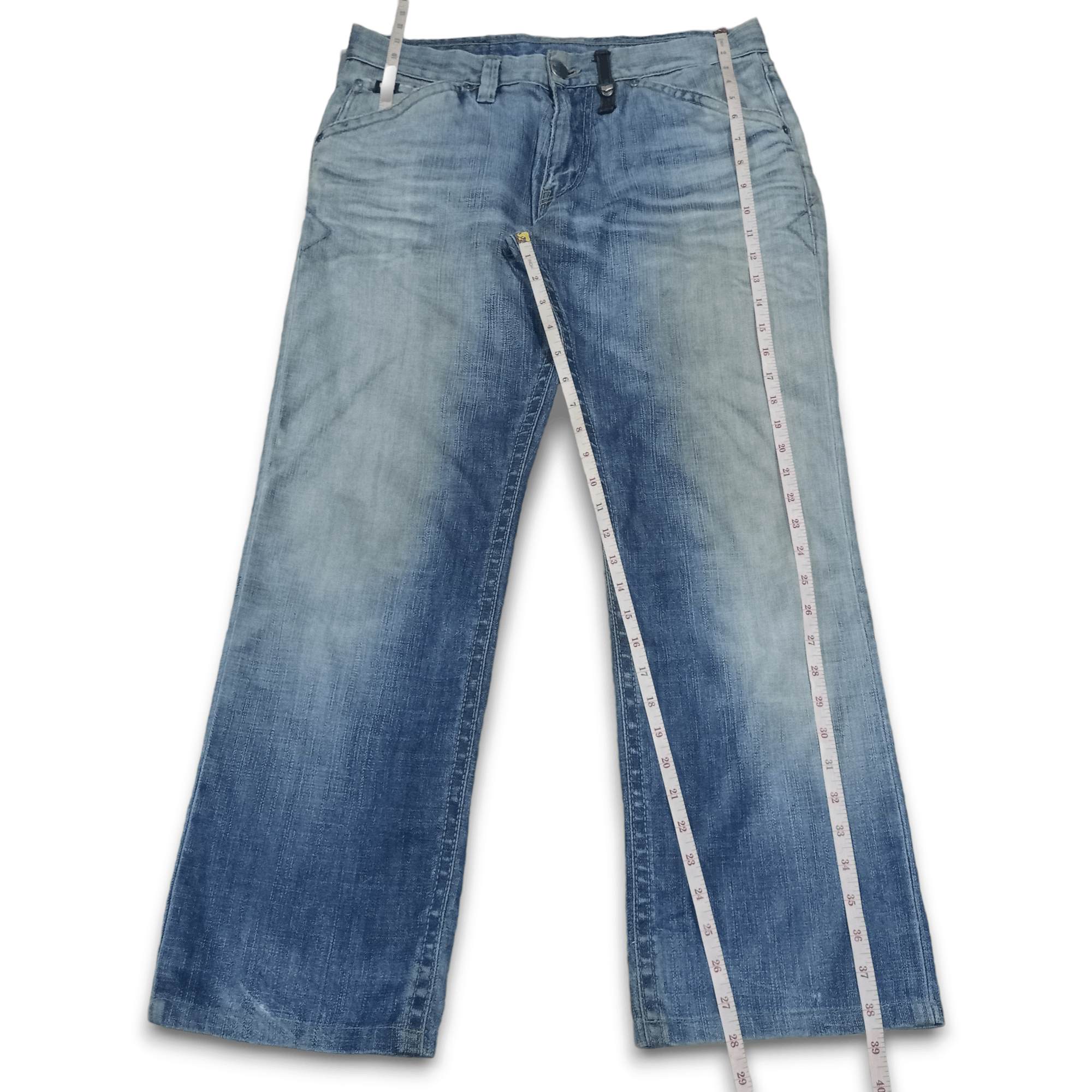 Japanese Brand SALES🔥Vintage Japanese Brand Blue Wash Distress Baggy Jeans Size US 34 / EU 50 - 10 Thumbnail