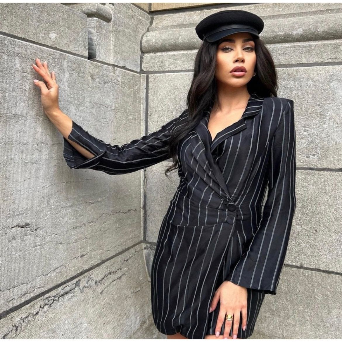 Zara ZARA BLOGGER FAVORITE STRIPED BLAZER DRESS SPECIAL EDITION Size XS / US 0-2 / IT 36-38 - 2 Thumbnail