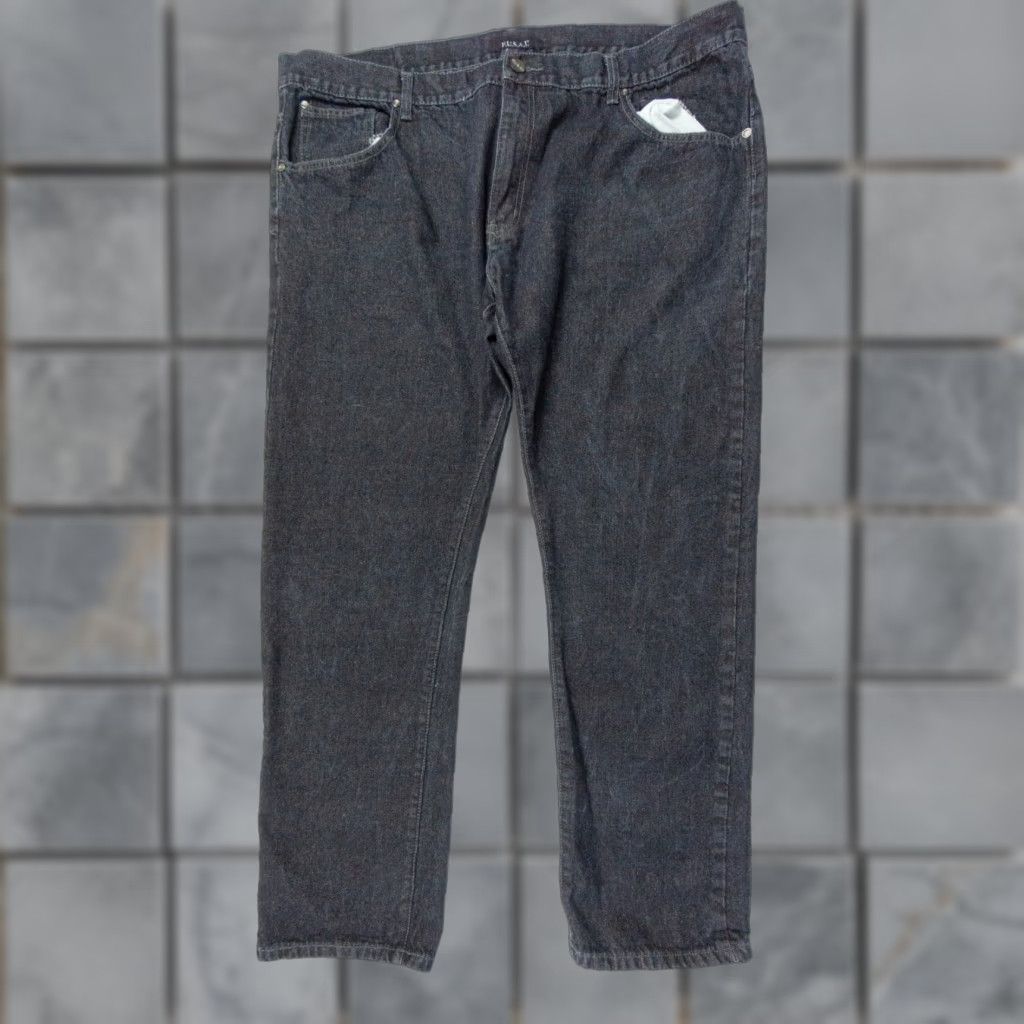 Denime VINTAGE FUSAI Jeans Men 5-Pocket Denim Pants 44x33 Black Wide-Leg Y2K Mens 44x33 Size US 44 / EU 60 - 1 Thumbnail