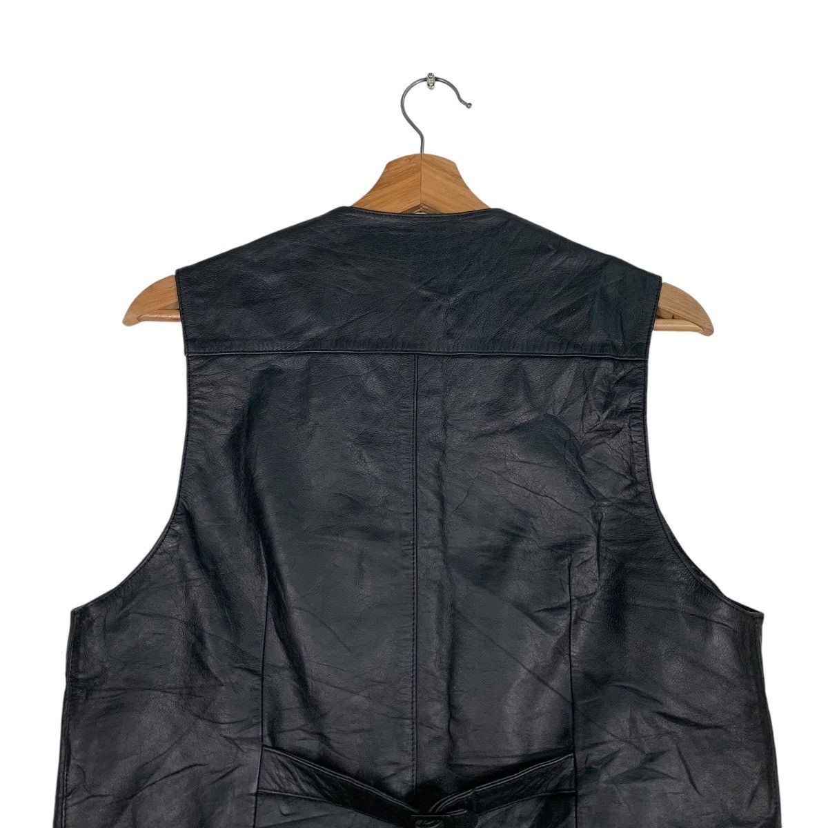 Japanese Brand PLUS-B Cowhide Black Leather Vest #1233-C56 Size US M / EU 48-50 / 2 - 8 Thumbnail