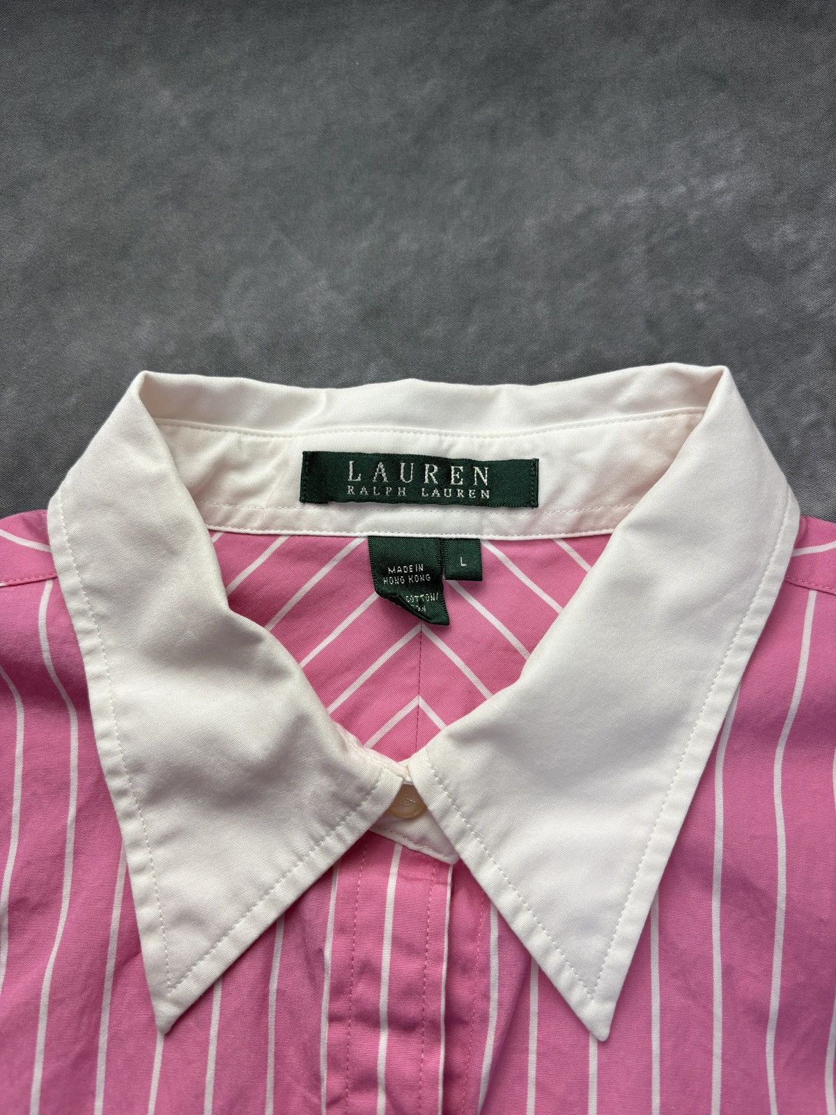 Polo Ralph Lauren 2000s Vintage Ralph Lauren Polo Shirt Striped Pink 90s Prep Size L / US 10 / IT 46 - 4 Thumbnail