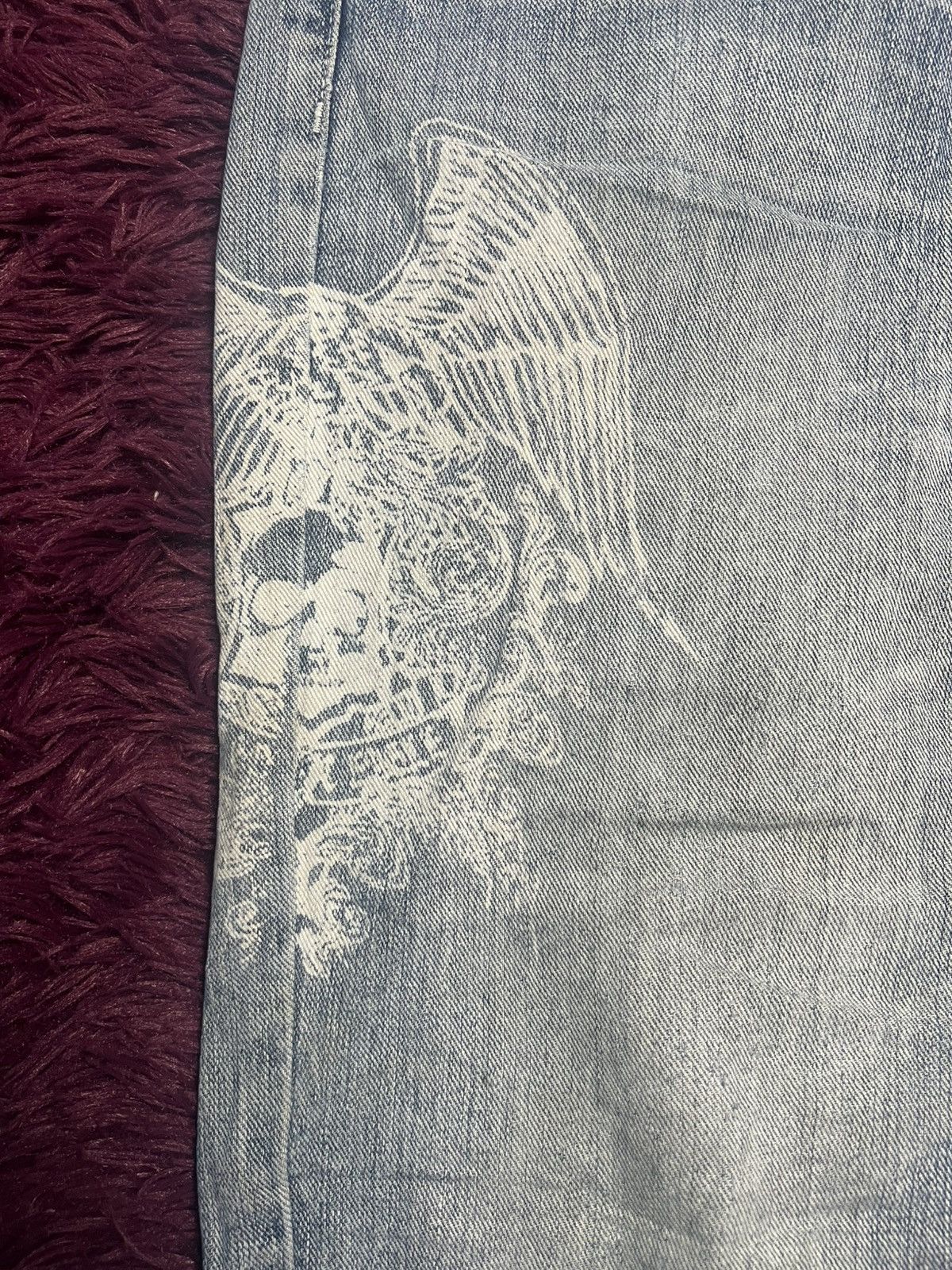 Japanese Brand Y2K Winged Skull Graphic Jeans Japanese Streetwear Denim(45) Size US 33 - 4 Thumbnail