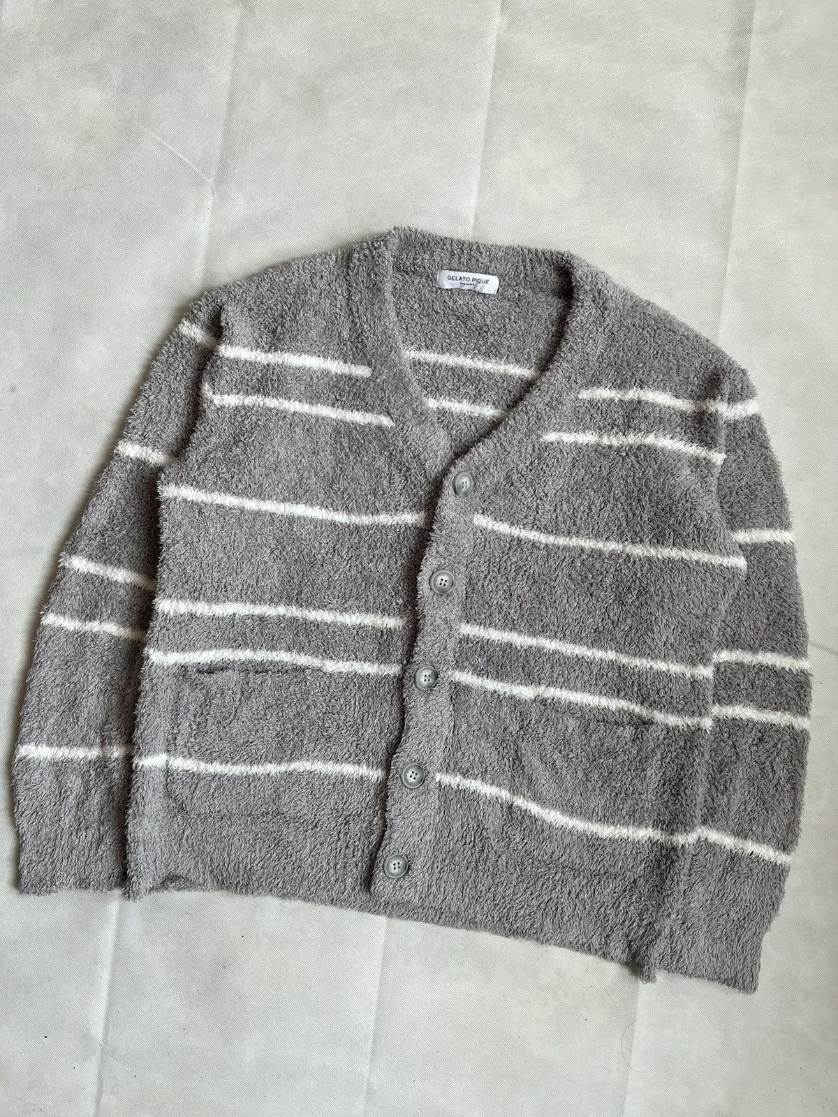 Homespun Knitwear Mohair Gelato Pique Homme Cardigan Fleece Sweater Size US L / EU 52-54 / 3 - 6 Thumbnail