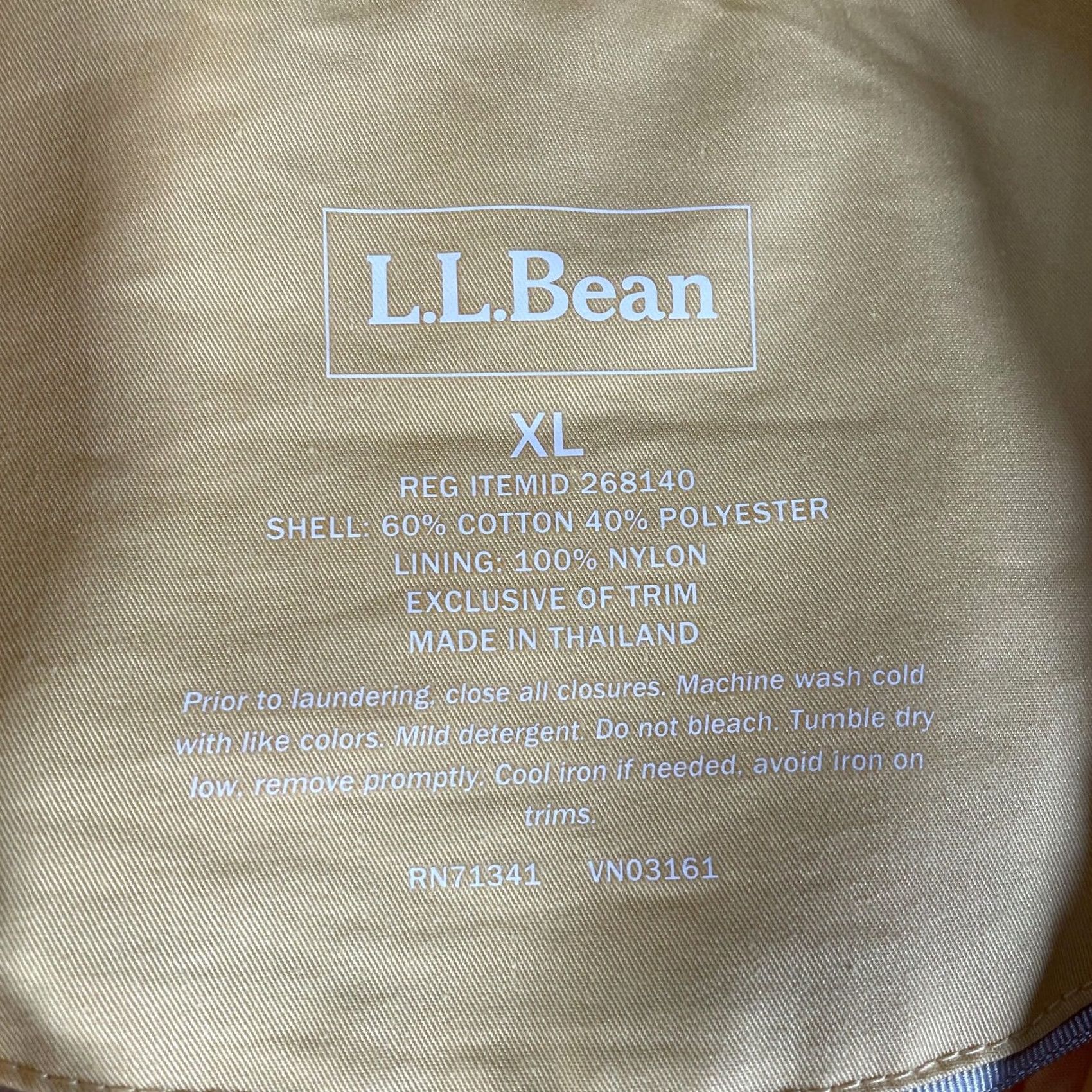Vintage L.L.Bean Trench Coat Womens XL Yellow Belted Double Breasted Lined Twill Jacket Size XL / US 12-14 / IT 48-50 - 3 Thumbnail