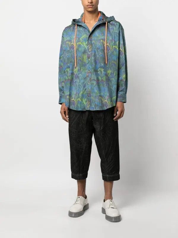 Vivienne Westwood o1y0525 Patterned Hooded Shirt in Multicolor Size US XS / EU 42 / 0 - 5 Thumbnail