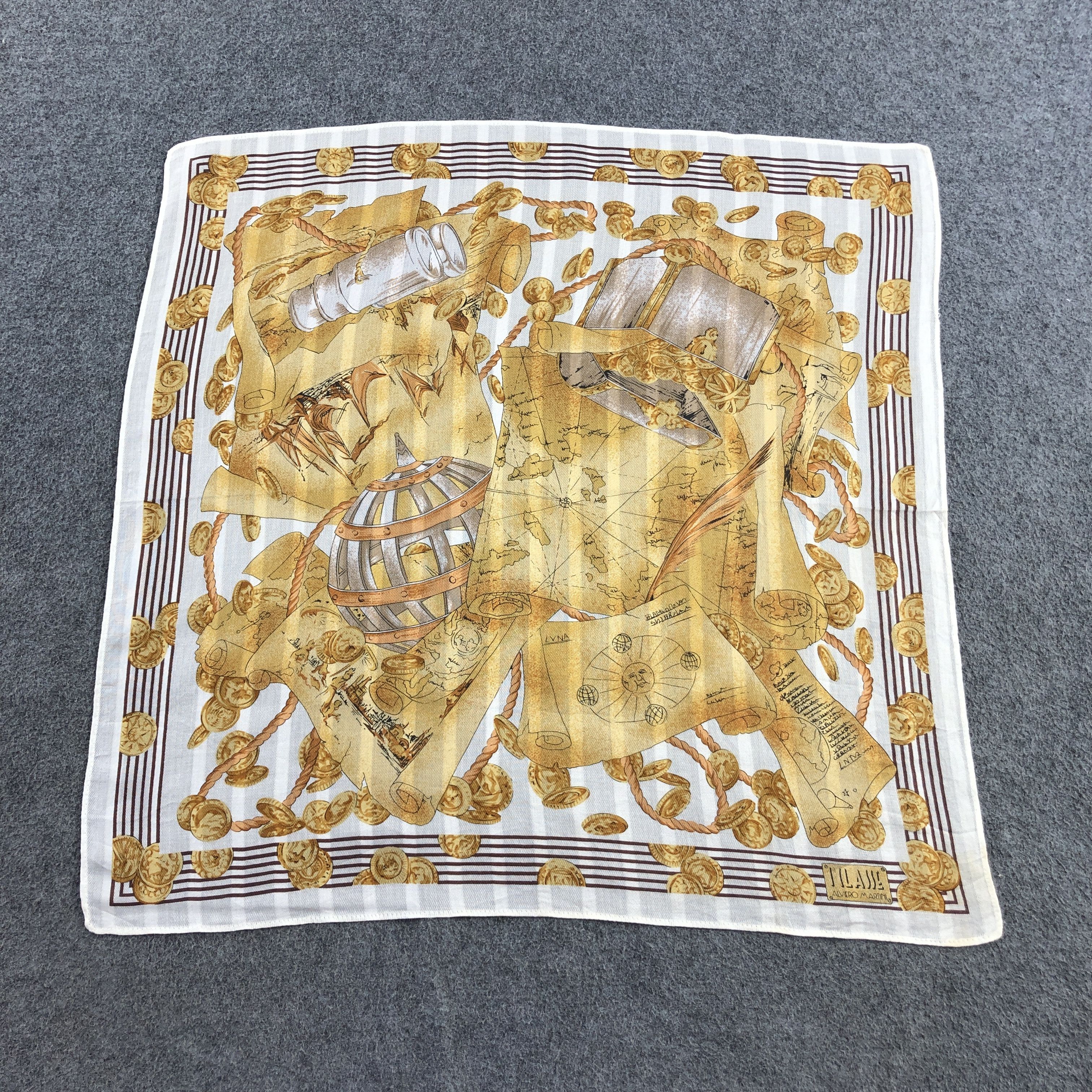 Alviero Martini × Vintage Alviero Martini Handkerchief Neckerchief Bandana H2635 Size ONE SIZE - 1 Thumbnail