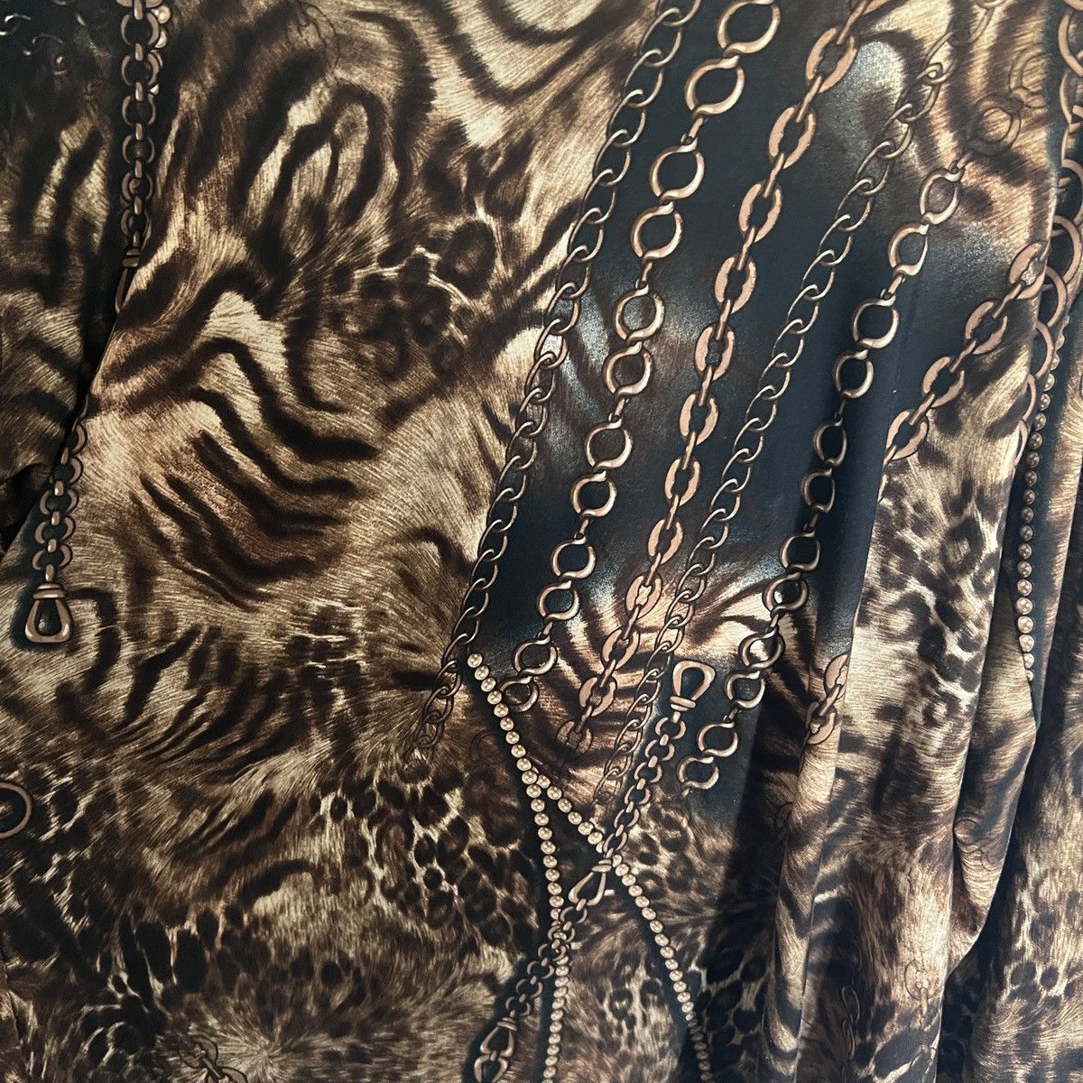Japanese Brand × Vintage Y2K Mesh Tee Top Blouse chains print tiger jpg margiela Size XL / US 12-14 / IT 48-50 - 5 Thumbnail