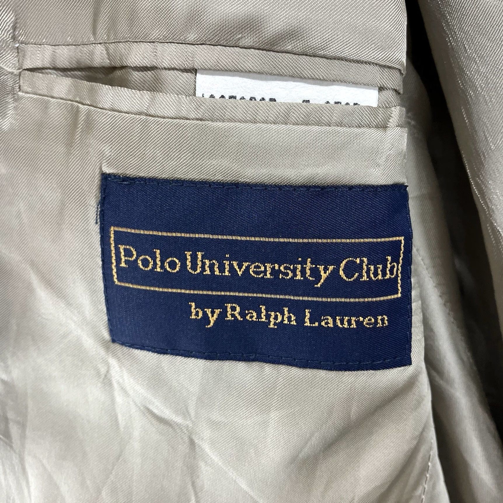 Ralph Lauren VINTAGE Ralph Lauren Polo University Club Blazer Men’s 39 Silk Wool Houndstooth Tan Single-Breasted 2-Button Notch Lapel College Preppy 90s Canada Men Size US L / EU 52-54 / 3 - 5 Thumbnail