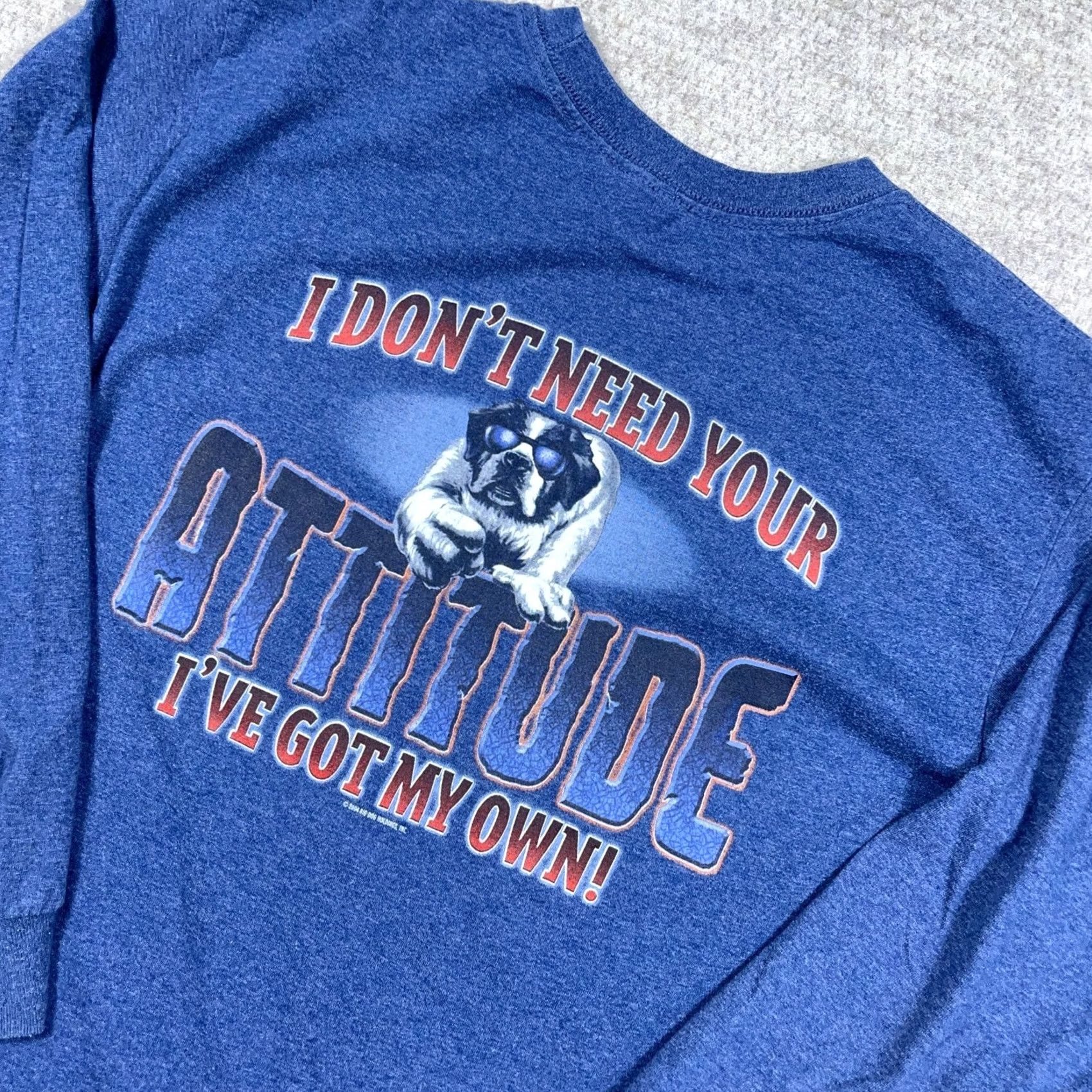Big Dogs VINTAGE Big Dogs Shirt Men M Blue Long Sleeve Tee Y2K 2000s Attitude Adult Size US M / EU 48-50 / 2 - 4 Thumbnail