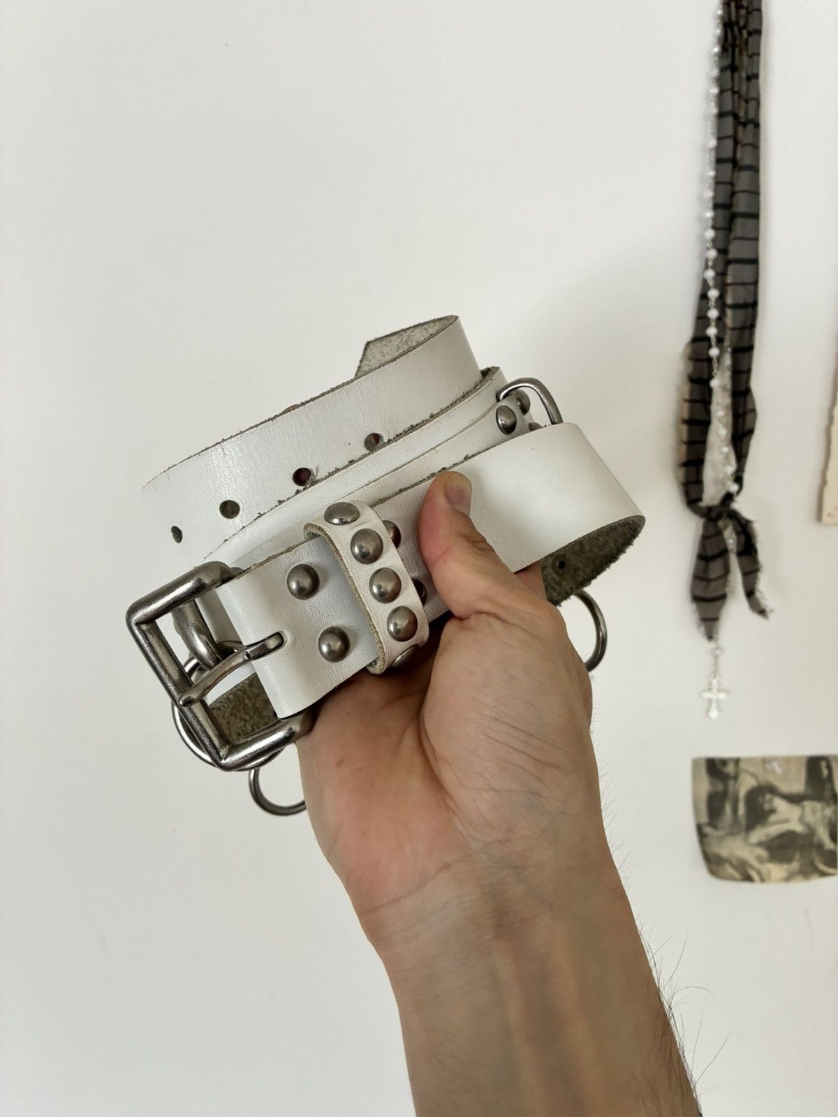 Comme des Garçons Crocodile Leather Belt Authentic True Crocodile Skin Leopard Designer Diamond Steel