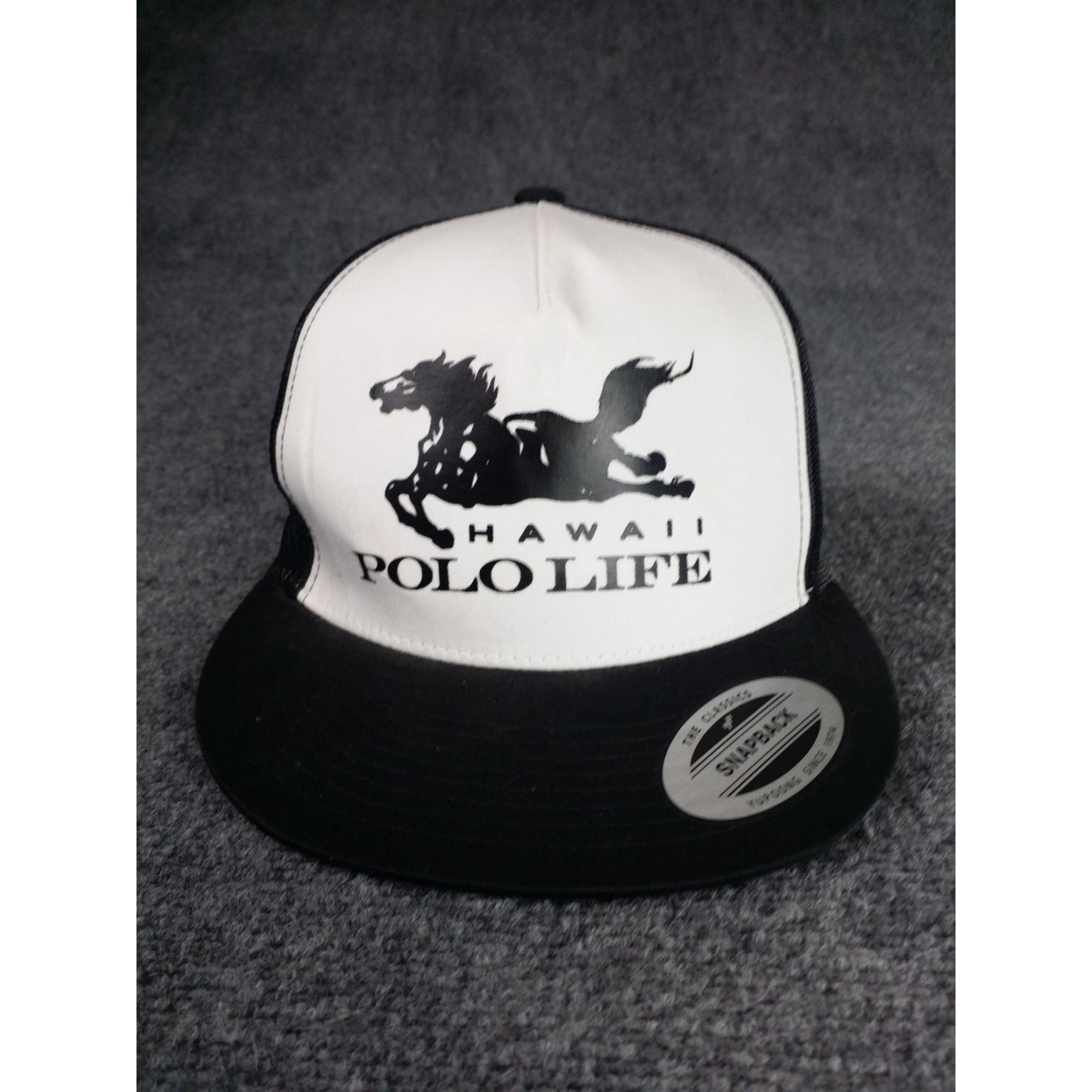 Polo Ralph Lauren Hawaii Polo Life Snapback Hat The Classics Yupoong Black Whi Size ONE SIZE - 1 Thumbnail