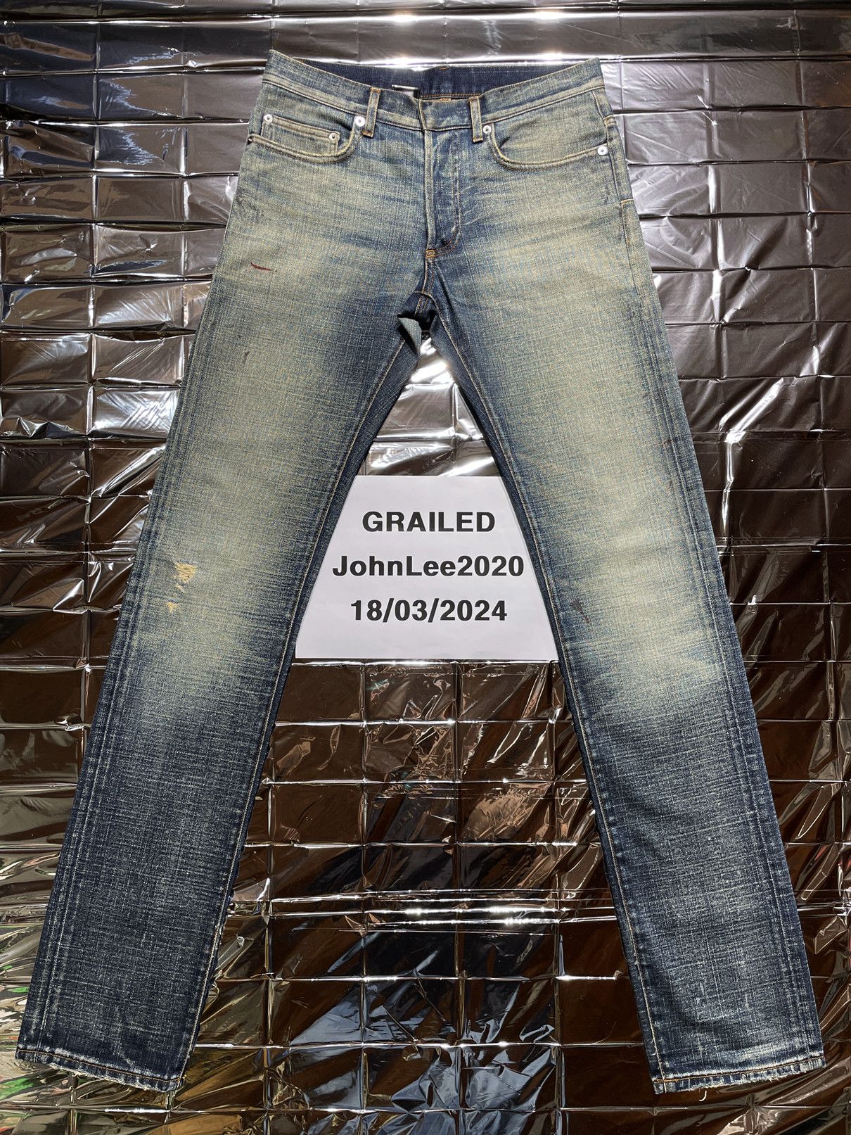 Image of Dior Ss07 Under My Car Jeans 19Bas [30] in Blue Ash, Men's