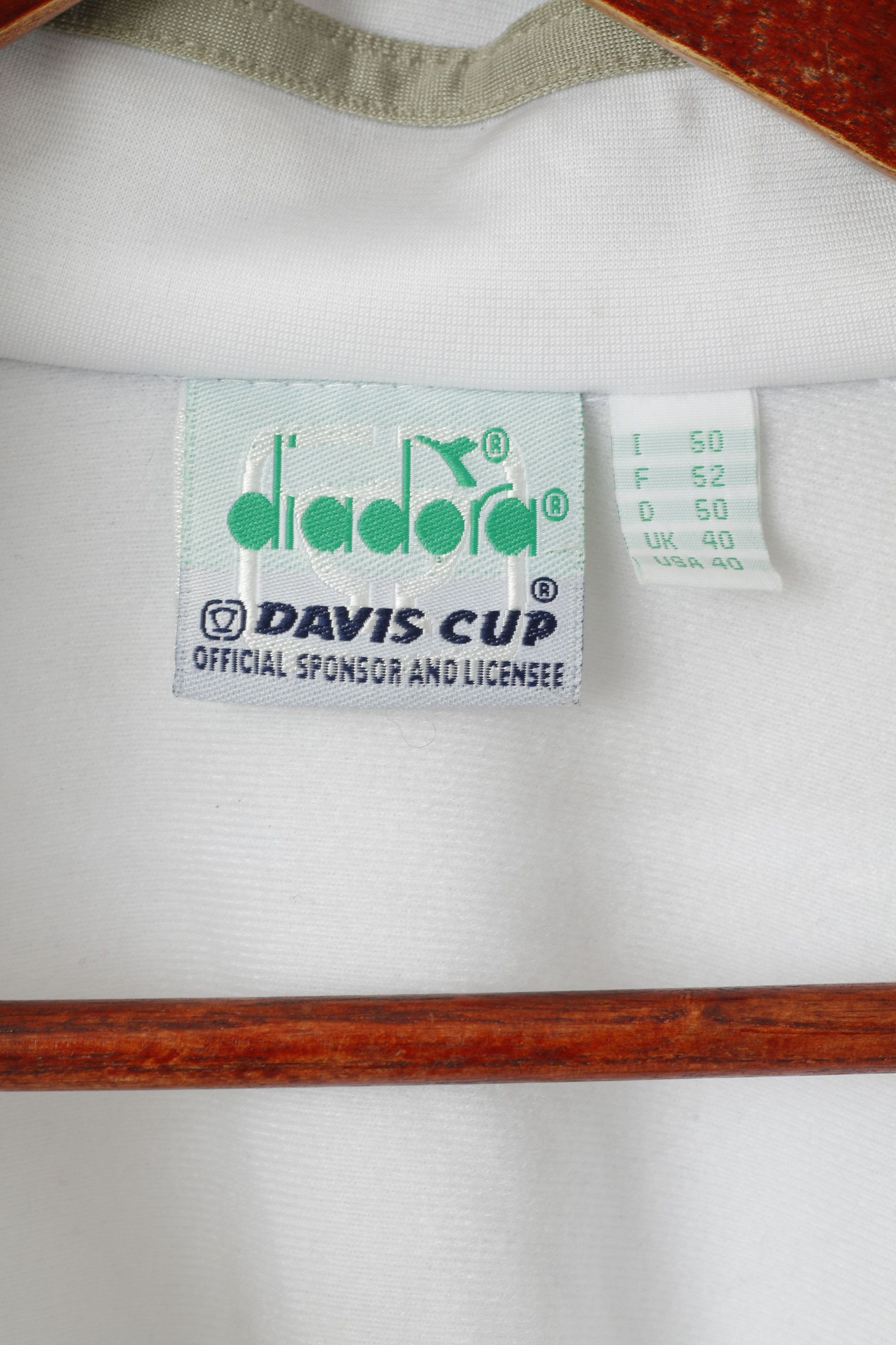 Diadora Diadora Davis Cup Men 40 50 L Sweatshirt White Vintage 2298 Size US XL / EU 56 / 4 - 3 Thumbnail