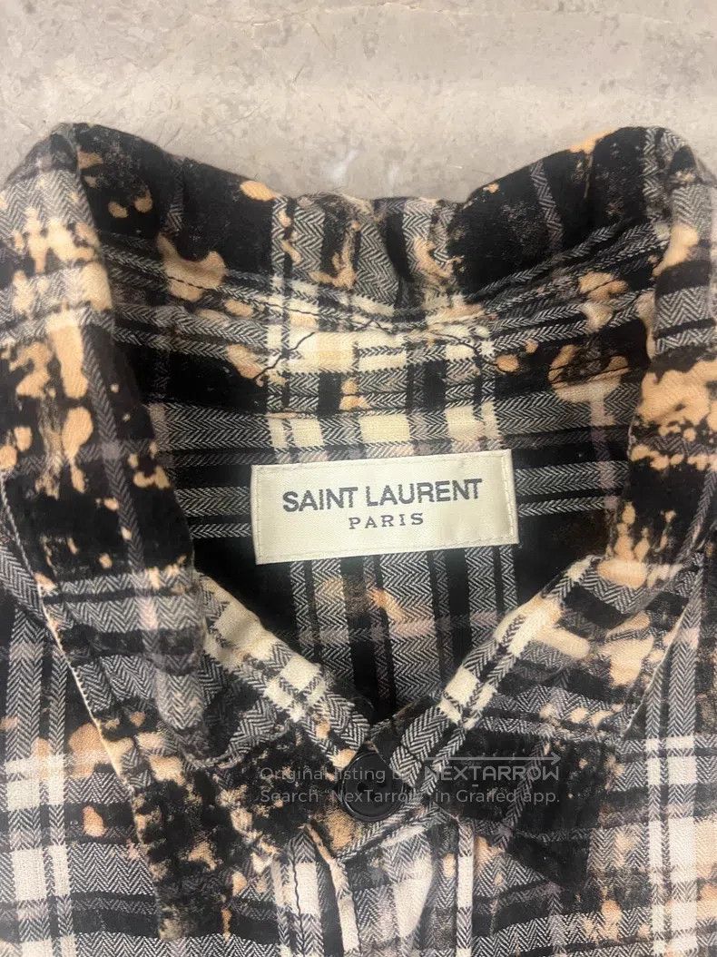 Saint Laurent Paris Saint Laurent Paris Flame Rendered Shirt Yellow Plaid Spla Size US S / EU 44-46 / 1 - 4 Thumbnail