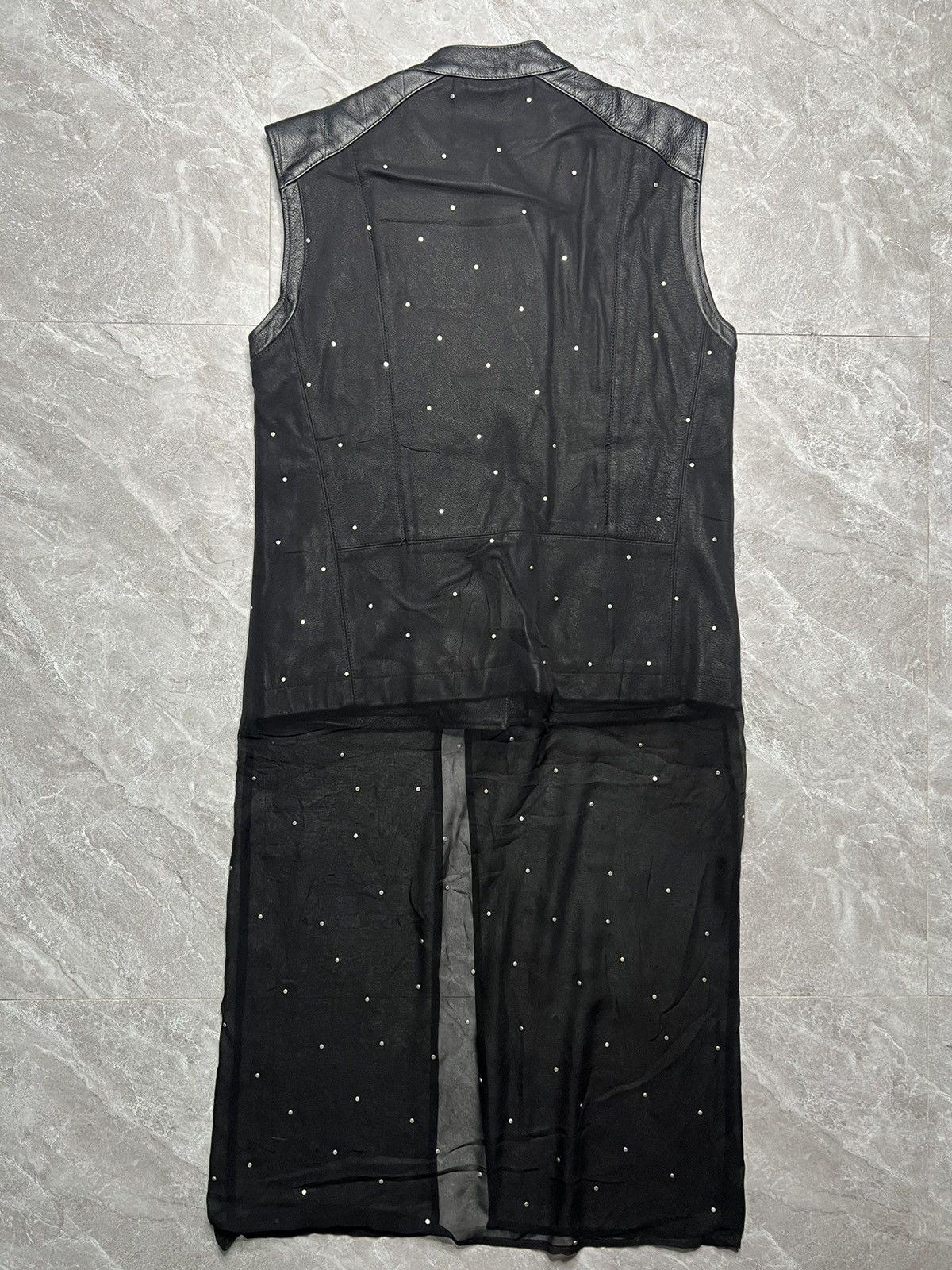 Maison Margiela MMM Line 1 Resort 2012 Biker Jacket W/ Studded Sheer Overlay Size XS / US 0-2 / IT 36-38 - 3 Thumbnail