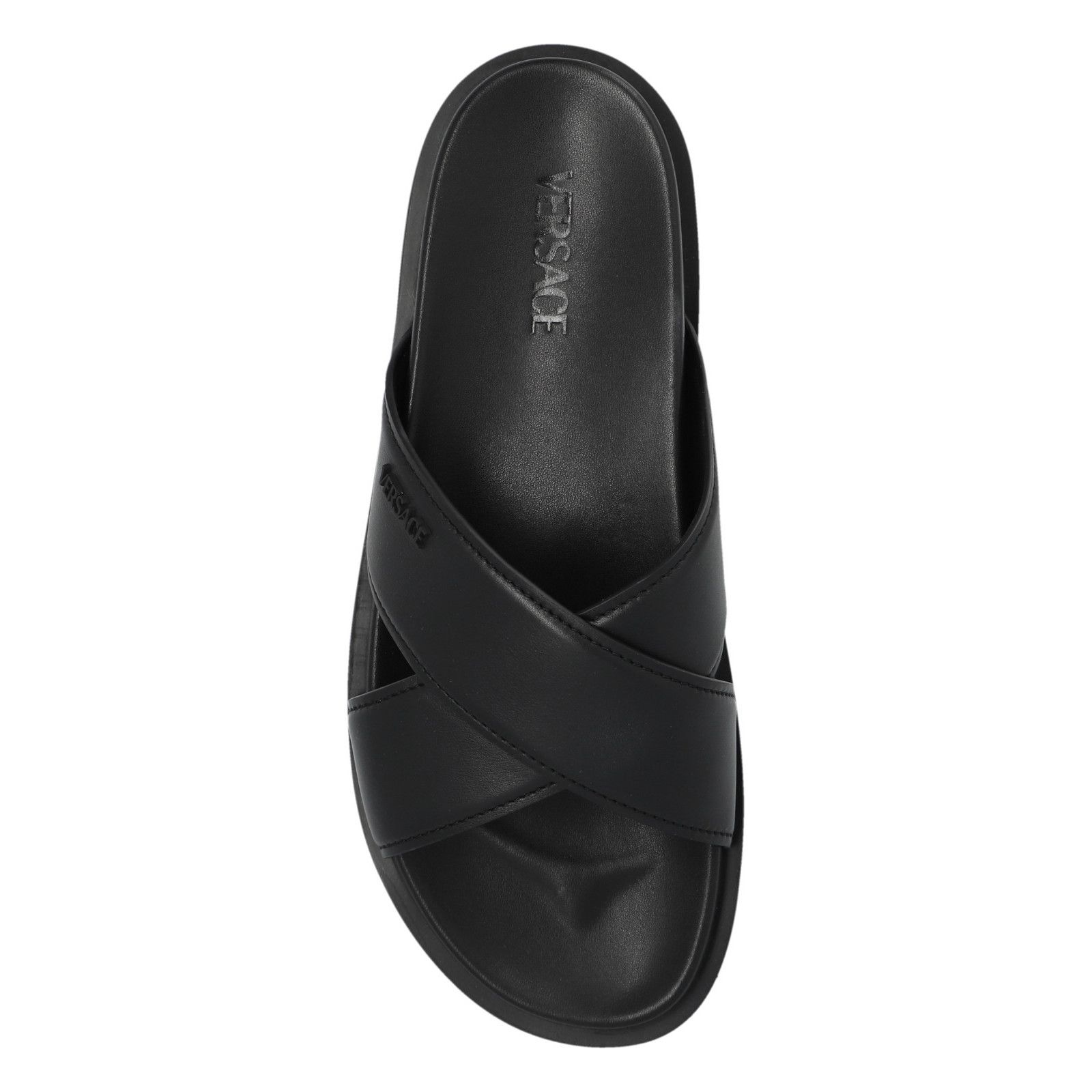 Versace VERSACE Black Leather Slippers New And Authentic (Men's size Size US 10.5 / EU 43-44 - 5 Thumbnail