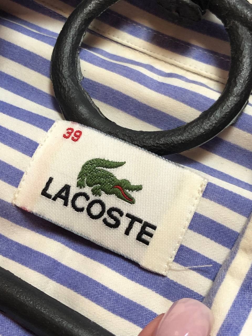 Lacoste Vintage striped print shirt Y2K Lacoste logo streetwear Size US L / EU 52-54 / 3 - 2 Thumbnail