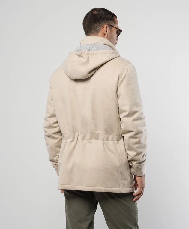 o1w1db10226 Cashmere Hooded Jacket in Beige