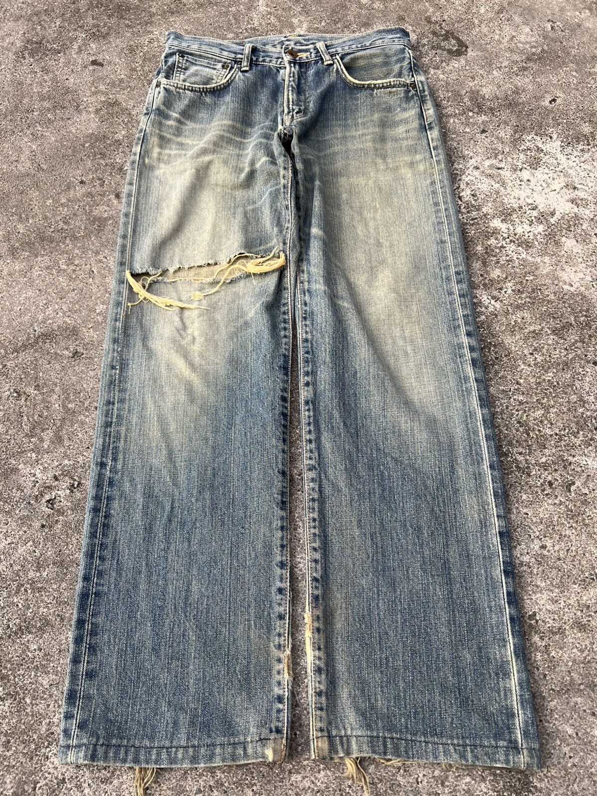 Edwin Vintage Edwin 505x Selvedge Distressed Mud Wash Jean Size US 30 / EU 46 - 1 Thumbnail