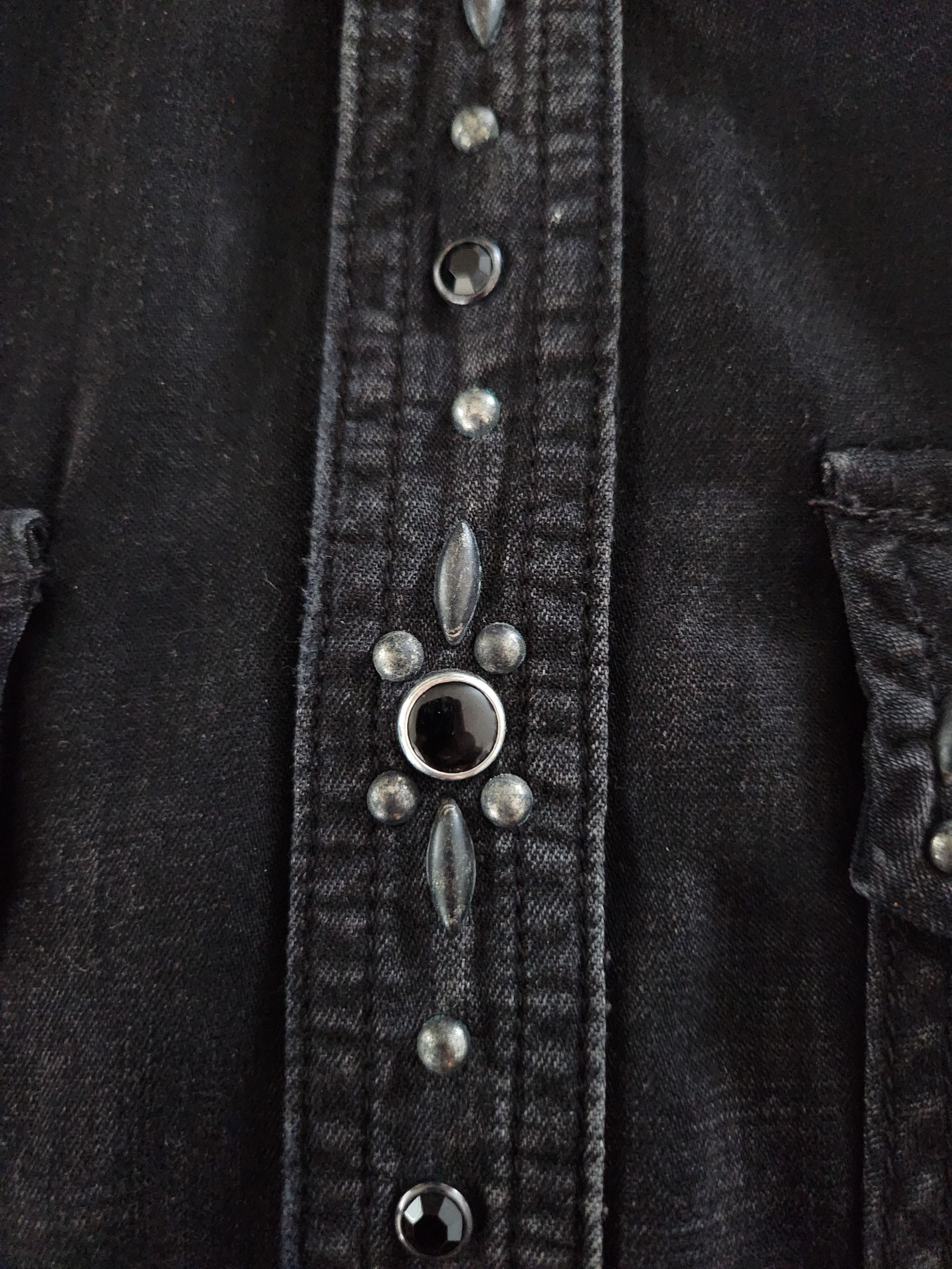 Amiri Amiri Rough Studded Denim Button Down Shirt Size US XL / EU 56 / 4 - 3 Thumbnail