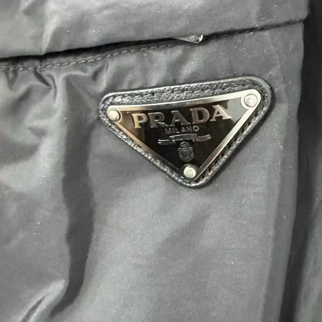 Prada prada black nylon coat with metal logo. Size US XL / EU 56 / 4 - 4 Thumbnail
