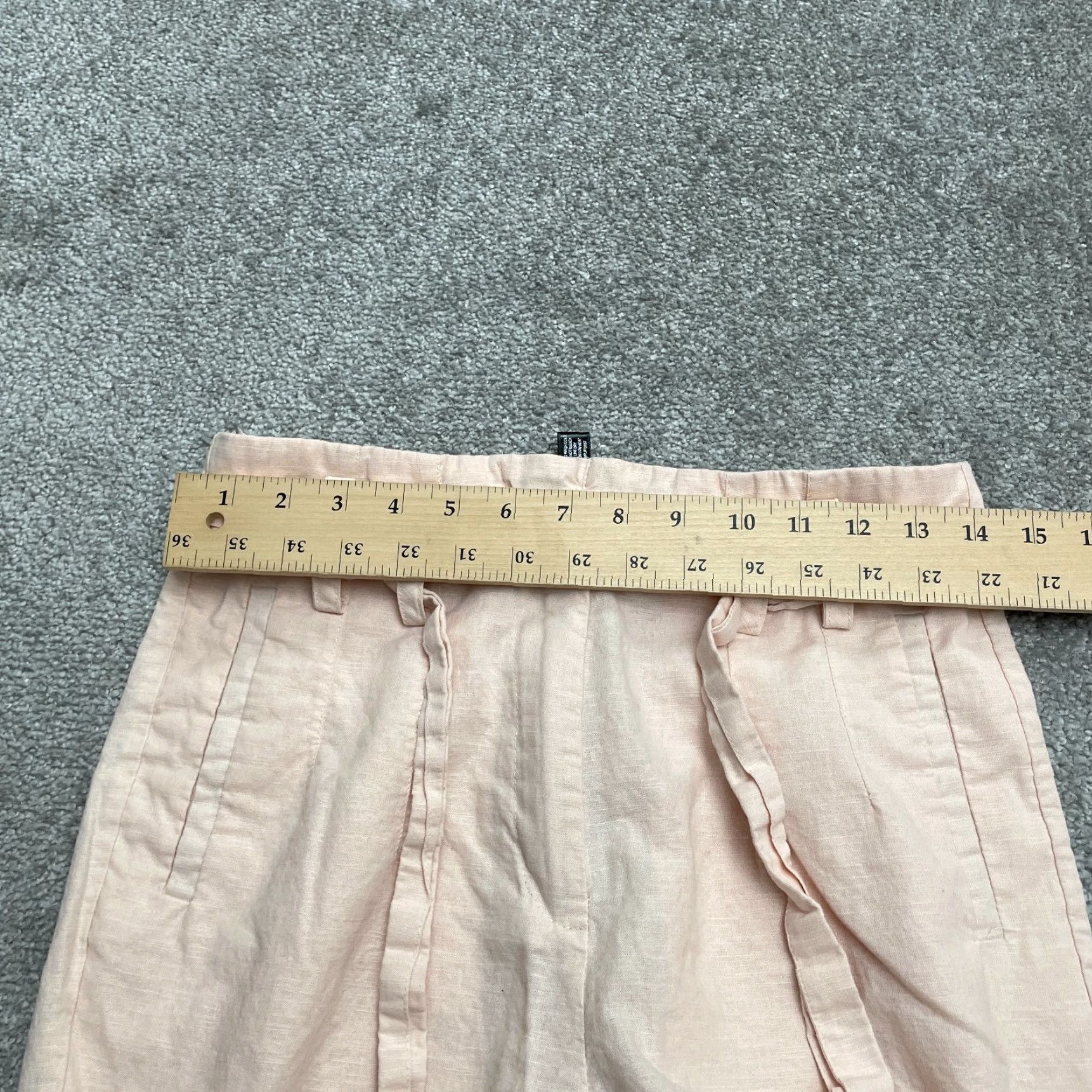 AQUA Aqua By Bloomingdale's Linen Paperbag Ankle Pants Women M Pink Belt 28x25.5 Size 32" / US 10 / IT 46 - 7 Thumbnail