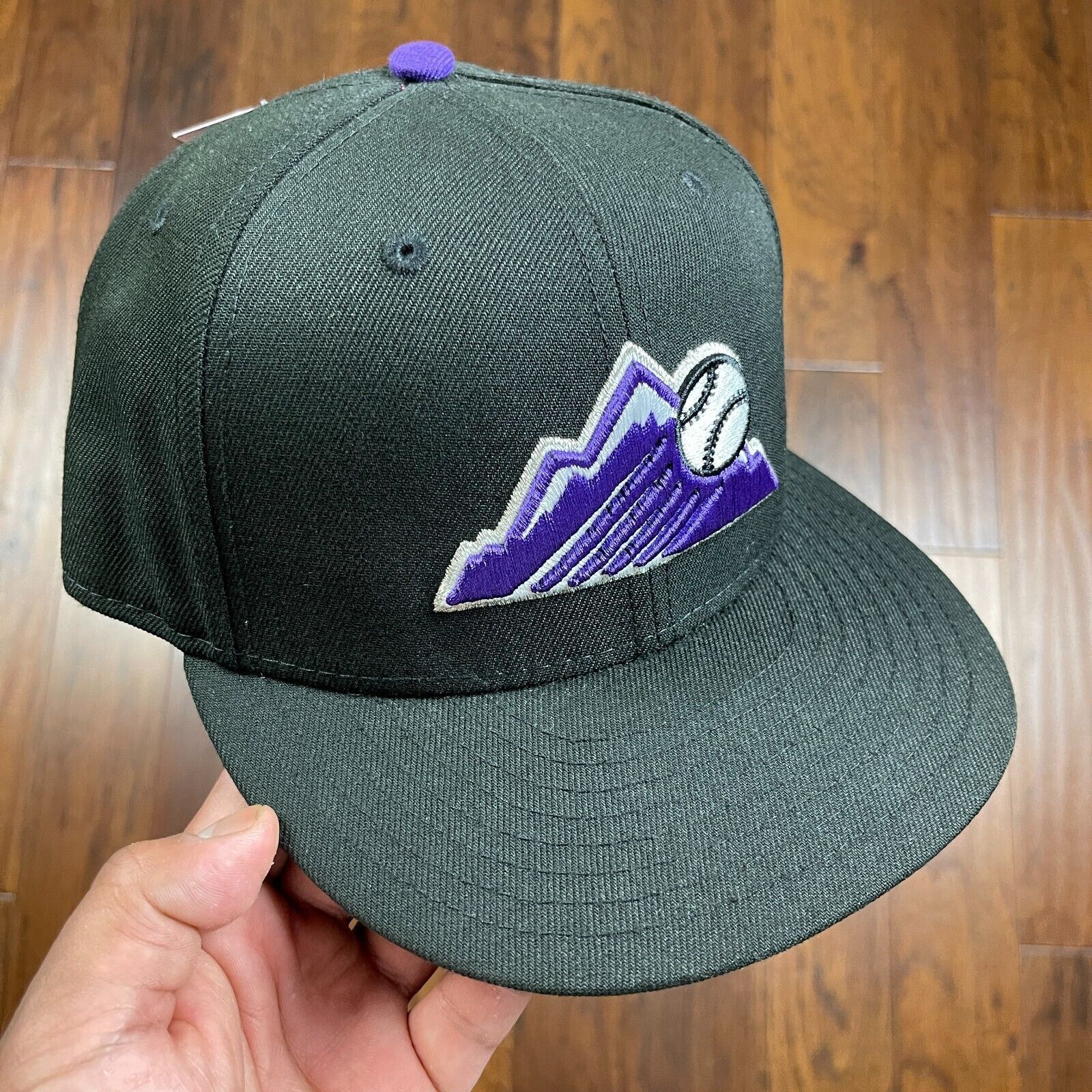 New Era Colorado Rockies Black Purple New Era Fitted Hat Cap 7 1/4 Size ONE SIZE - 1 Thumbnail