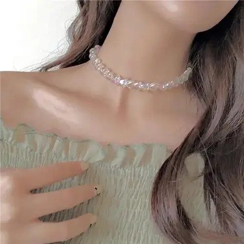 Jewelry Sweet Acrylic Heart Necklace Size ONE SIZE - 3 Thumbnail